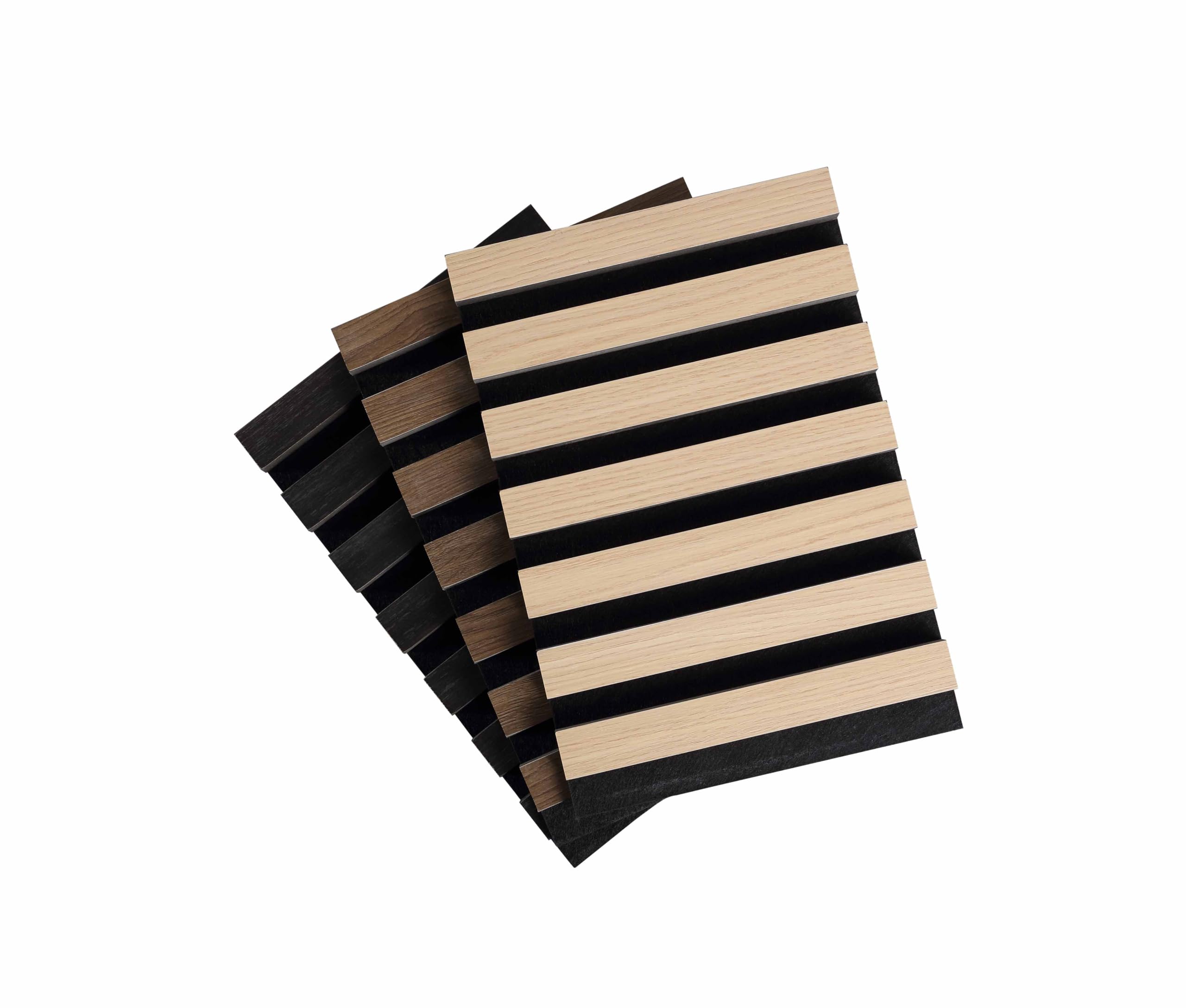 3D Fluted Wood Slat Acoustic Panels - Stylish Wall Decor with Noise Reduction | Soundproof Wall Paneling for Home & Office | Interior Design Wood Wall Panels in 3 Colors (Small Sample Available) | Perfect for Living Rooms, Studios & Commercial Spaces