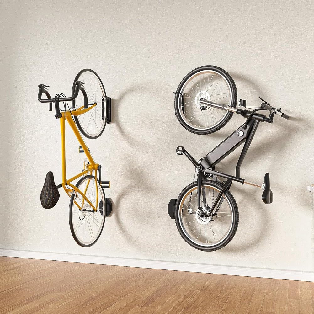 Siyewio 1 Pack Swivel Bike Wall Mount - Vertical Bike Rack & Hanger for Garage Storage - Space-Saving Mountain Bike Wall Mount for Indoor/Outdoor Use - Perfect for Small Apartments, Garages & Cycling Enthusiasts