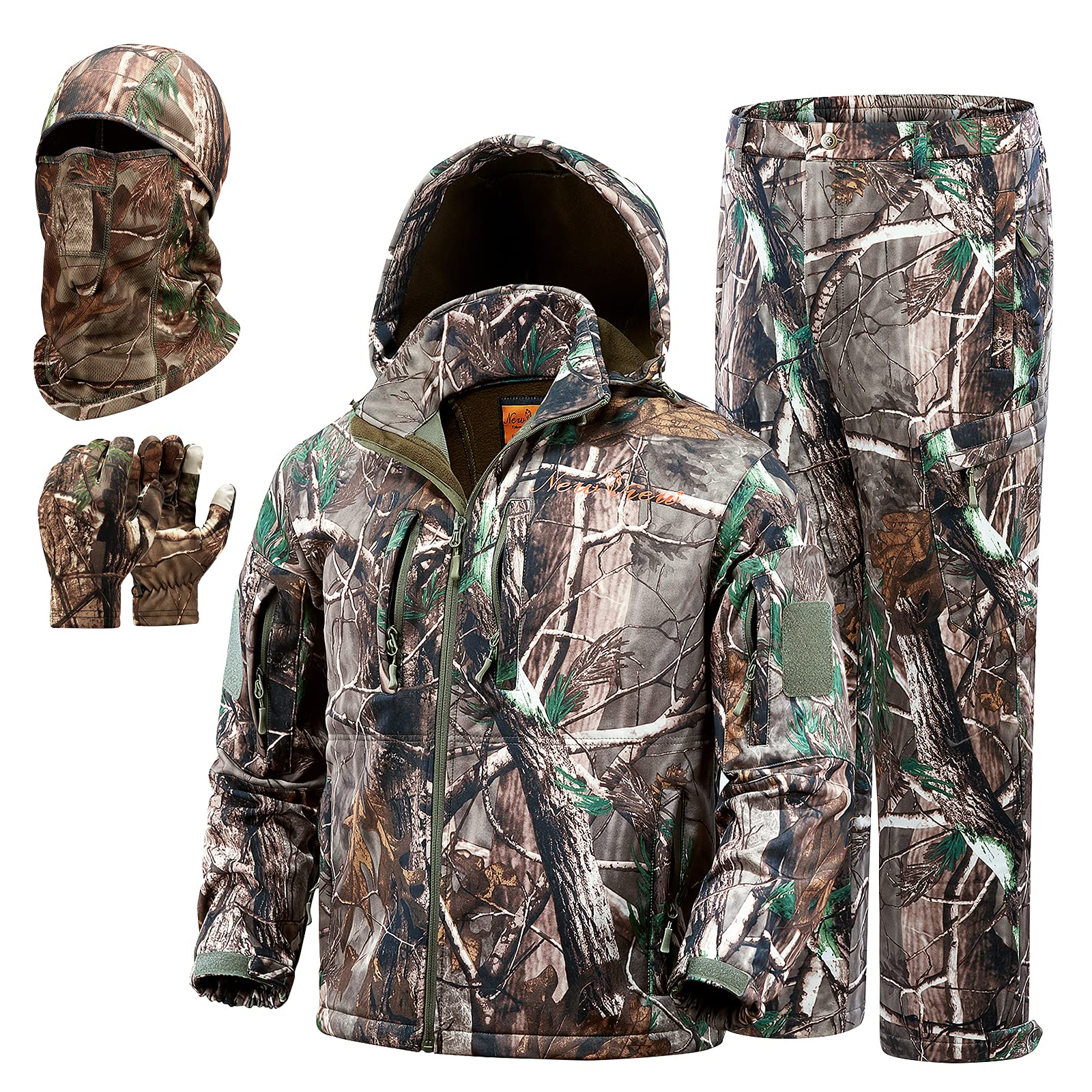 NEW VIEW Silent Water Resistant Hunting Suits for Men - Deer Hunting Jacket & Pants Set - Ideal for Outdoor Hunting, Camouflage and Wilderness Adventures