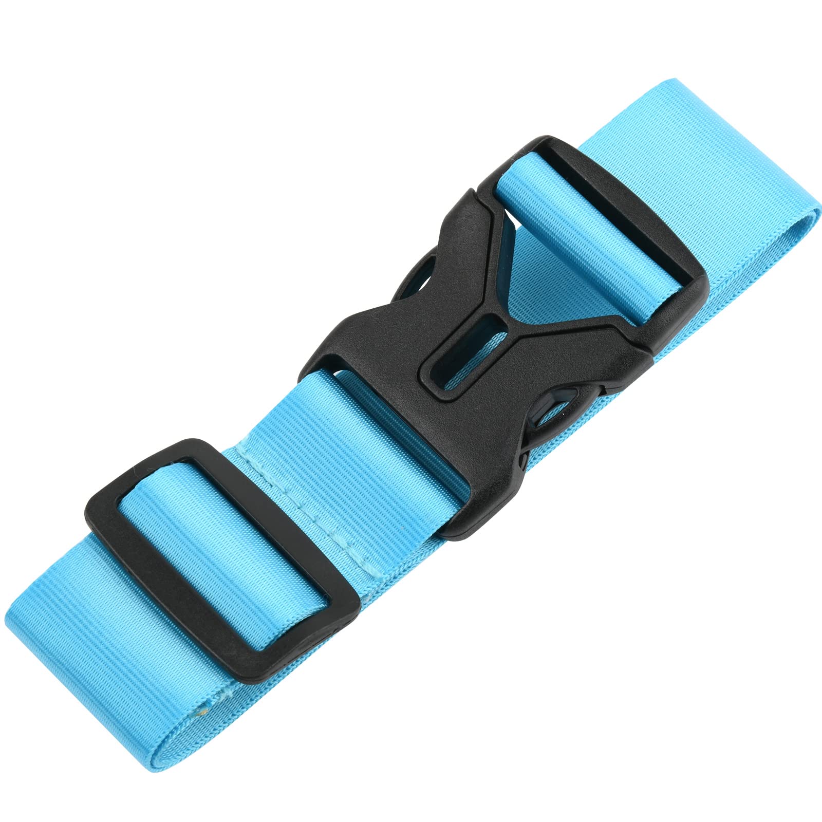 Cosmos Premium Nylon Add-A-Bag Travel Luggage Strap with Quick Release Buckle - Light Blue | Secure Carry-On, Suitcase, Backpack Attachment for Airplane, Train & Road Trips