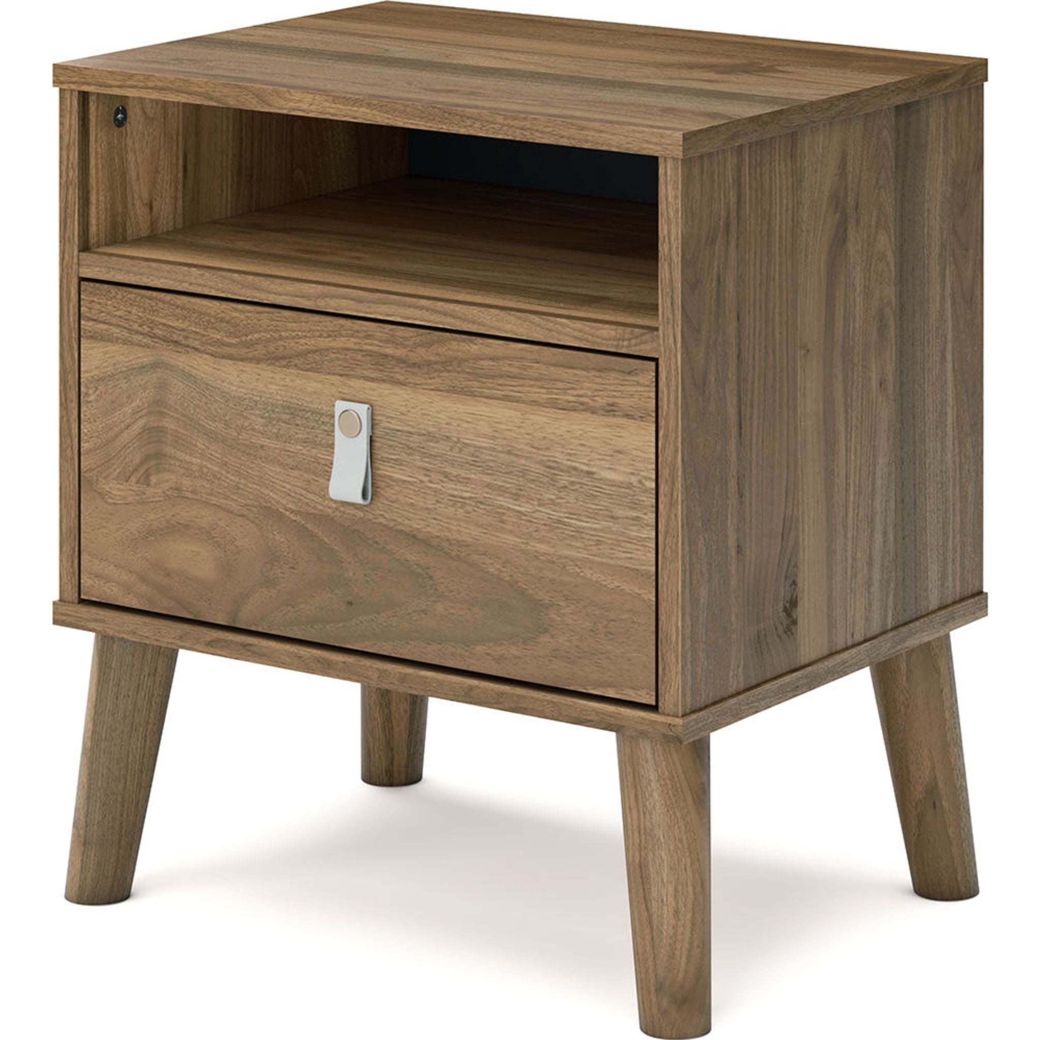 Aprilyn Nightstand with Honey Finish - Modern Bedside Table for Bedroom, Living Room, or Office - Perfect for Storage and Decor