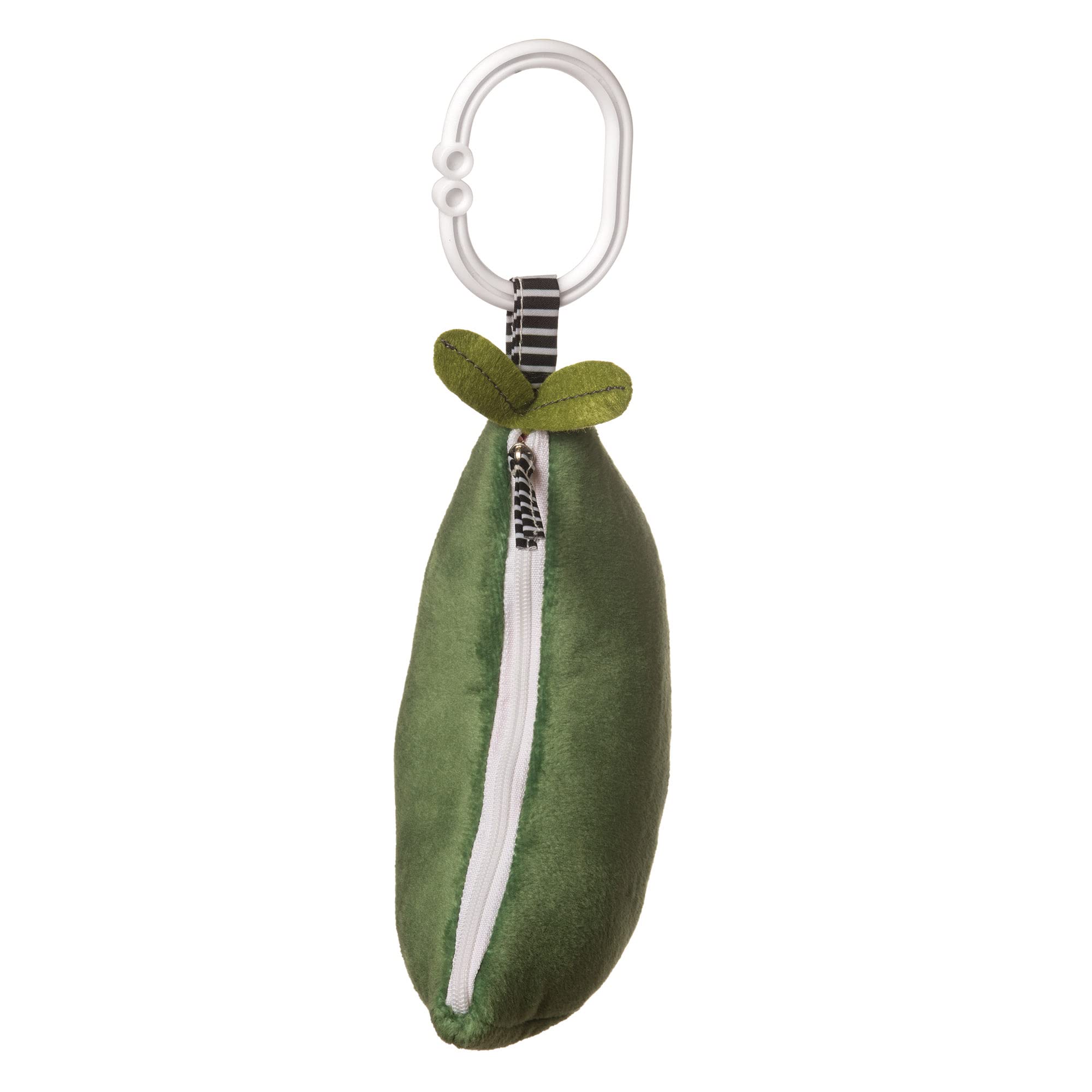 Manhattan Toy Farmer's Market Peas in A Pod - Baby Rattle & Squeaker Toy for Travel & Sensory Play | Soft Plush Infant Toy for Early Learning & Teething Relief