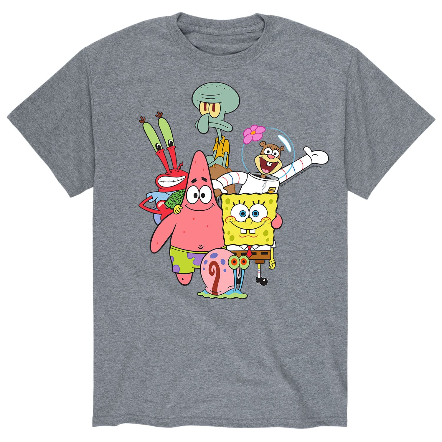 Spongebob Squarepants & Friends Men's Graphic T-Shirt - Cool Short Sleeve Cotton Tee for Casual Wear, Gifts & Cartoon Lovers