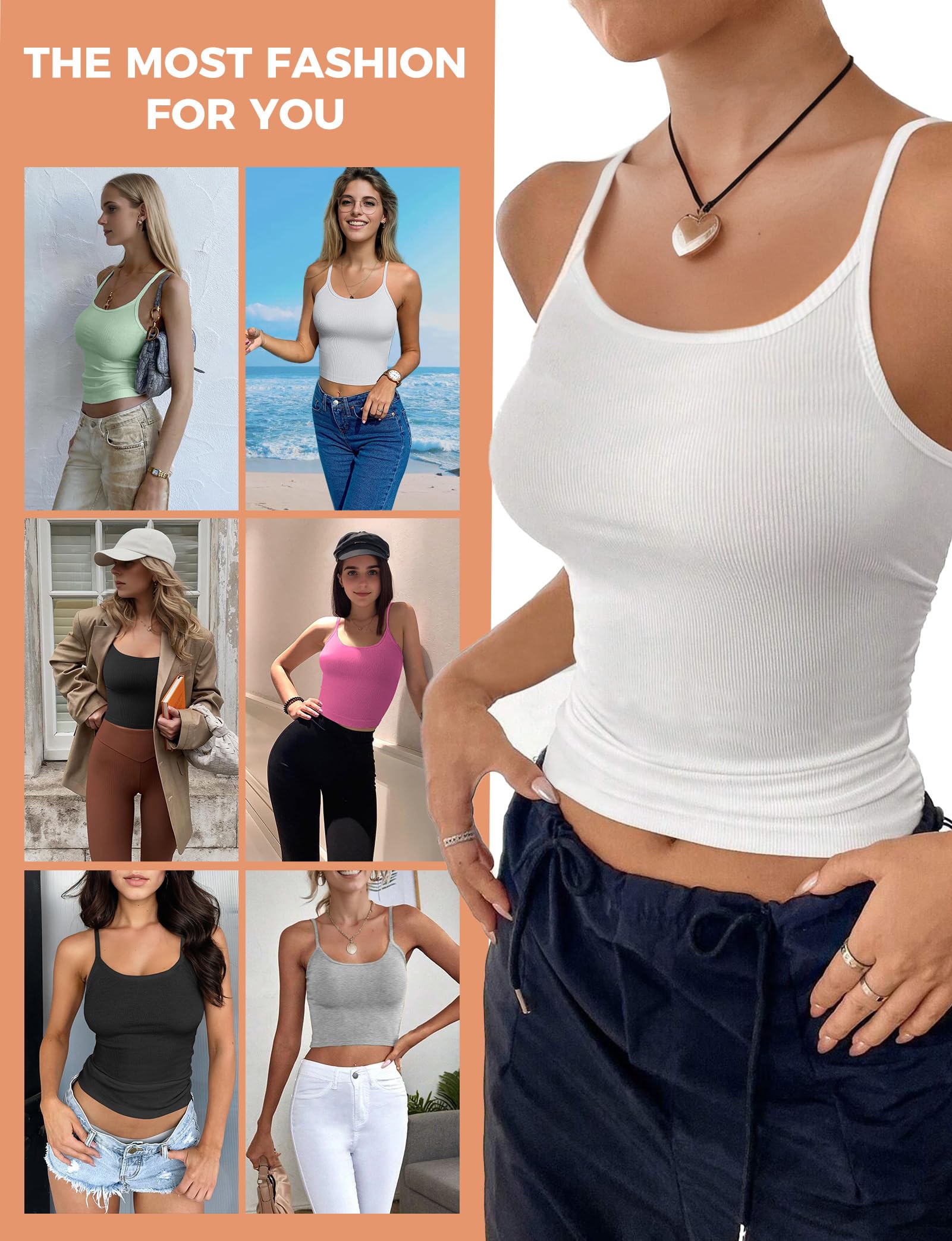 Women's Ribbed Sleeveless Crop Tank Tops - Scoop Neck Basic T-Shirts for Casual Wear, Gym, Beach & Summer Outfits