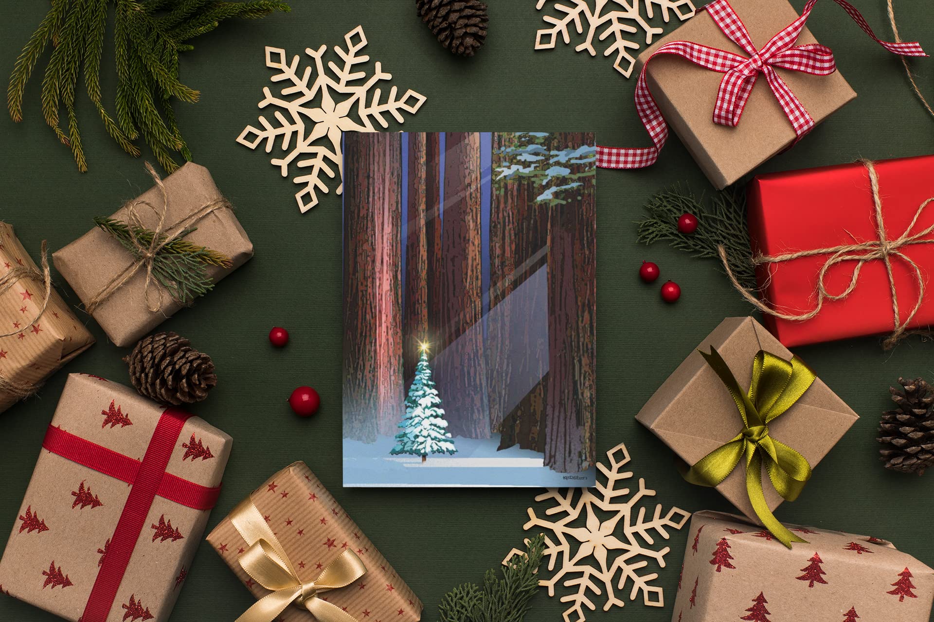 Stonehouse Collection Assorted Christmas Cards - Winter Forest Holiday Boxed Greeting Cards Set | 18 Handcrafted USA-Made Cards with Envelopes | Perfect for Holiday Wishes, Office Gifts & Family Correspondence