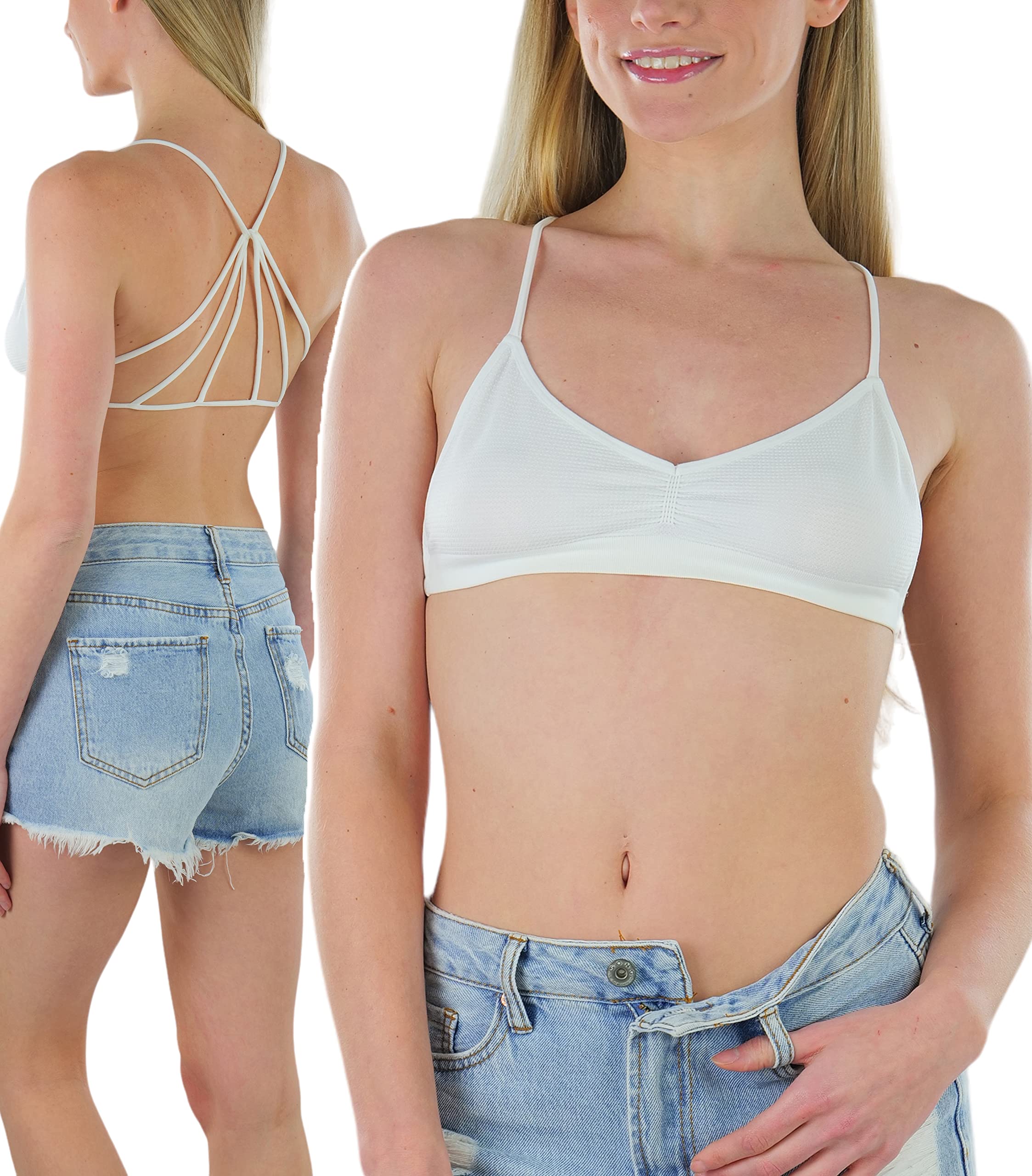 ToBeInStyle Women's Lightweight Wireless Bralette - Comfortable Lace Lounge Bra for Yoga, Sleep & Everyday Wear
