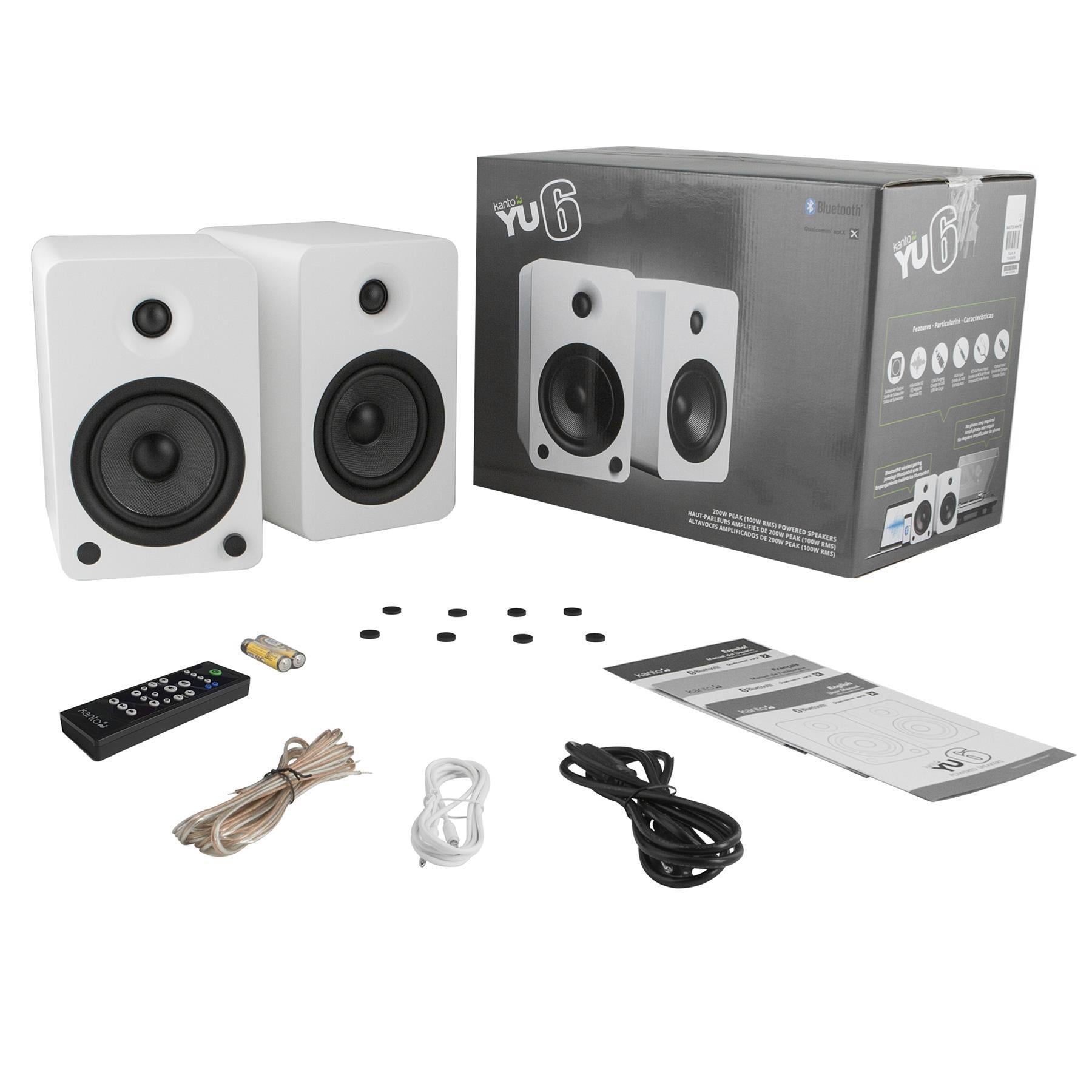 Kanto YU6 Powered Bluetooth Bookshelf Speakers with Phono Preamp - Premium Sound for Vinyl Records, Home Theater, Gaming & Music Streaming