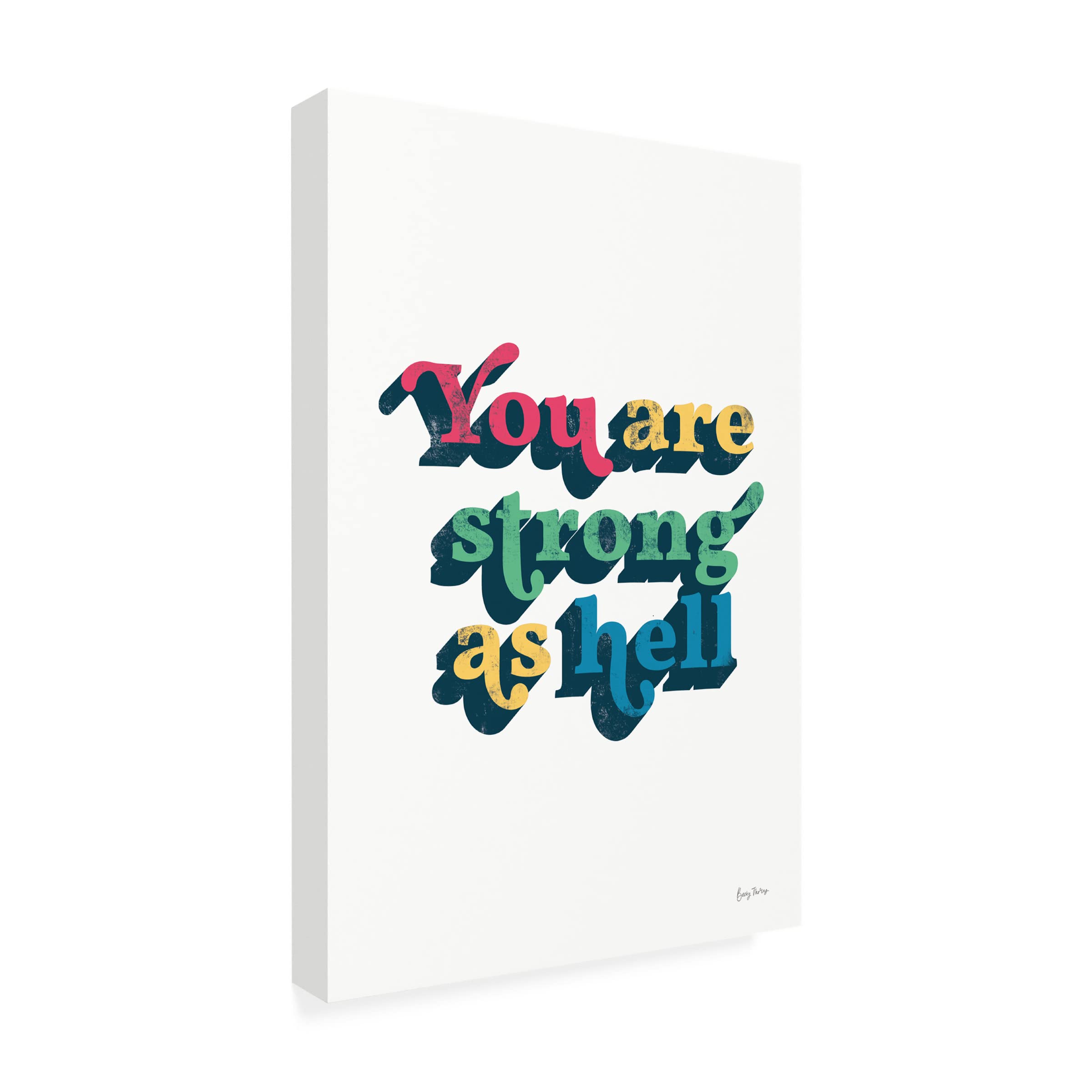 Becky Thorns 'Rainbow You Are Strong Bold' 16x24 Inch Inspirational Canvas Wall Art - Perfect for Home Decor, Office Motivation & Gift Giving