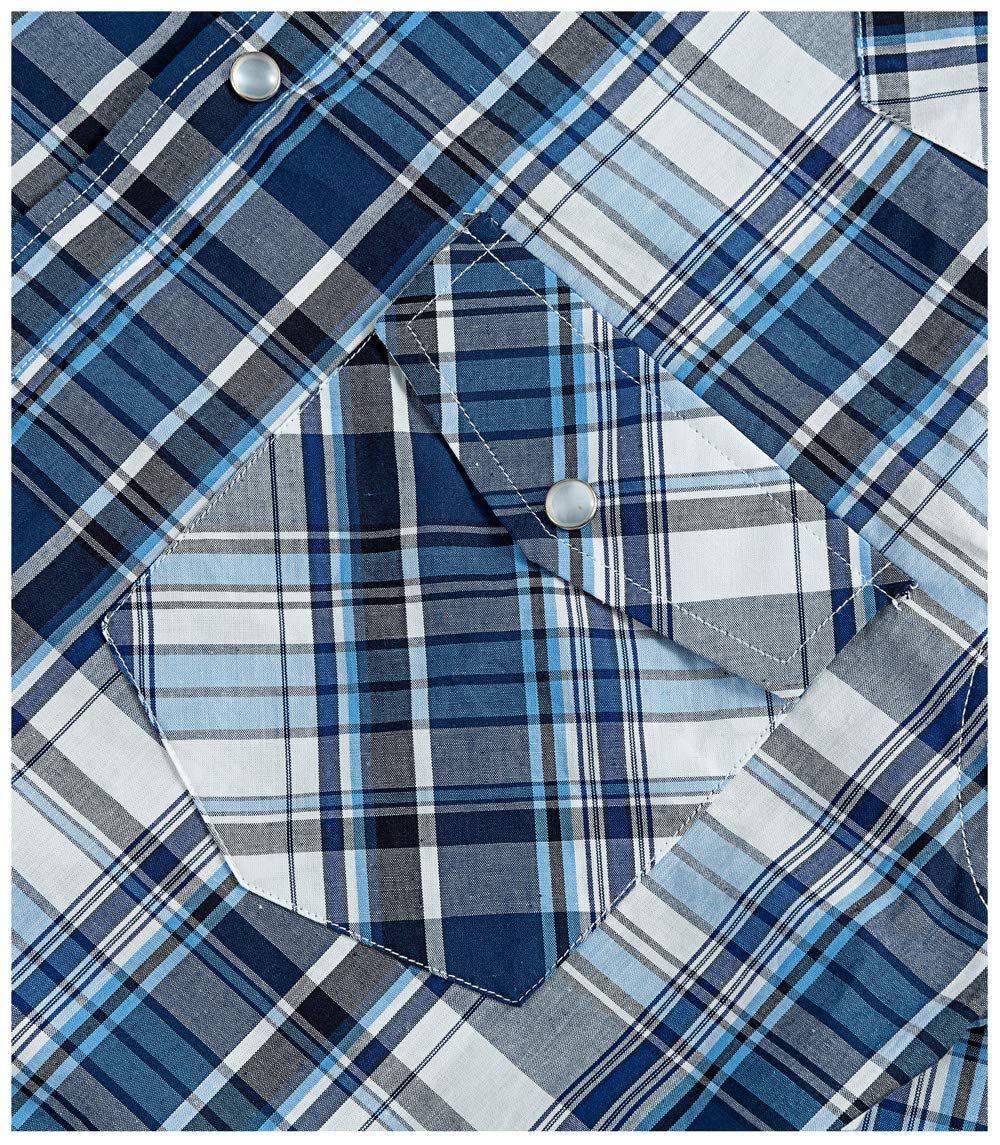 Men's Western Snap Button Plaid Long Sleeve Shirt - Regular Fit Casual Shirt for Cowboy Style, Rodeo, Country Music Festivals & Outdoor Adventures
