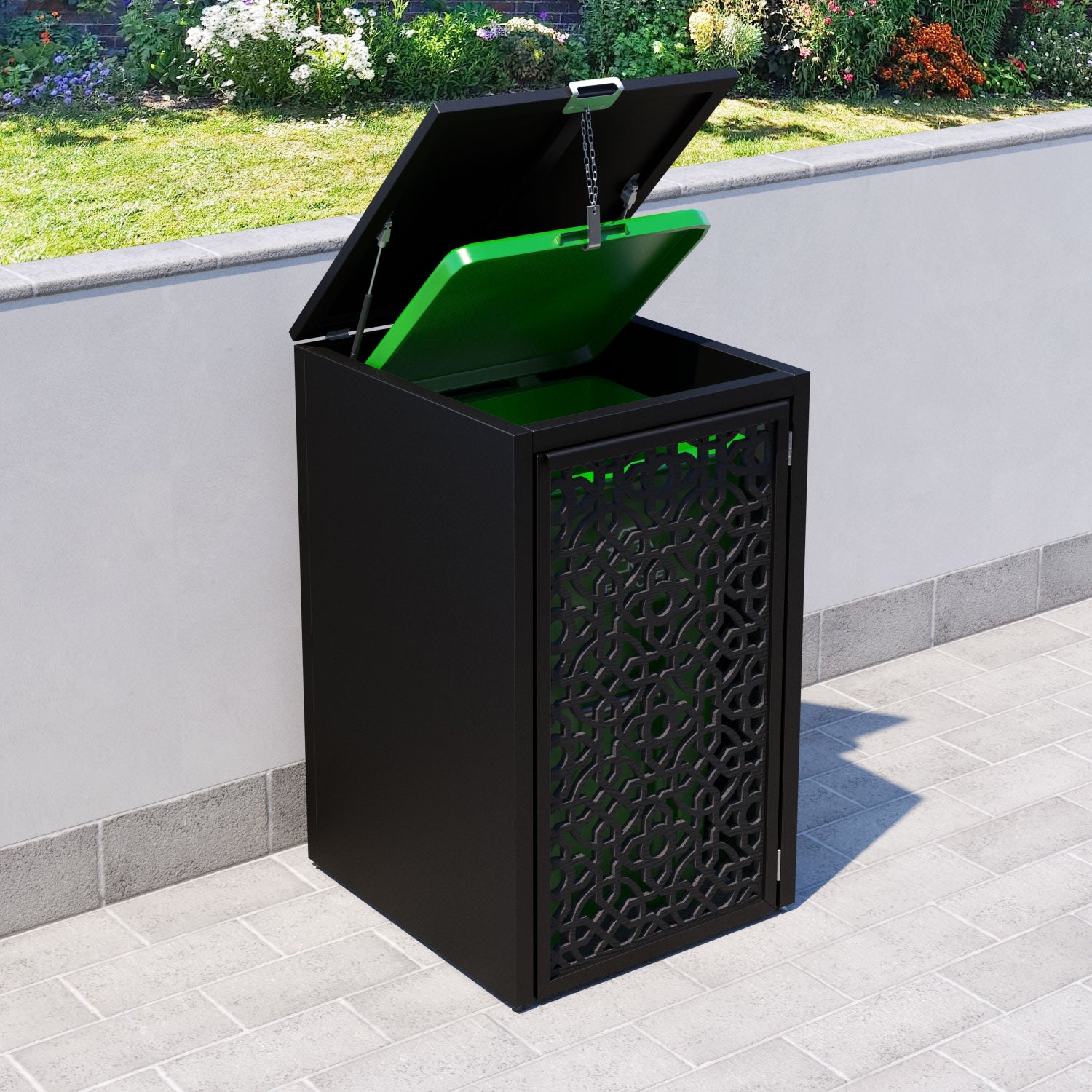 Black 1 Bin Storage Cabinet with Nabila Screen Door - Perfect for Home Organization, Bedroom Closet & Laundry Room Storage