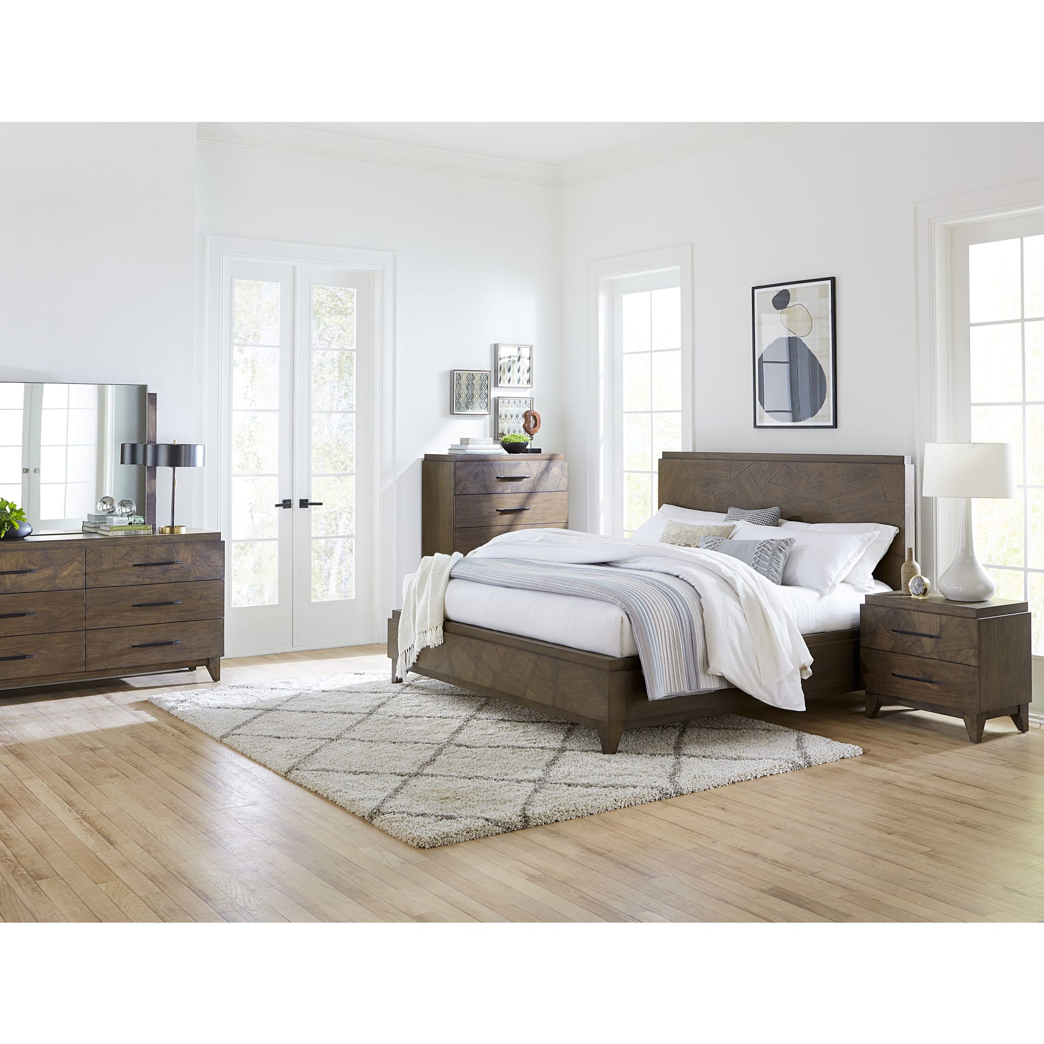 Broderick Two Drawer Nightstand - Solid Wood Bedside Table with Storage, Wild Oats Brown Finish - Perfect for Bedroom, Guest Room or Dorm Furniture