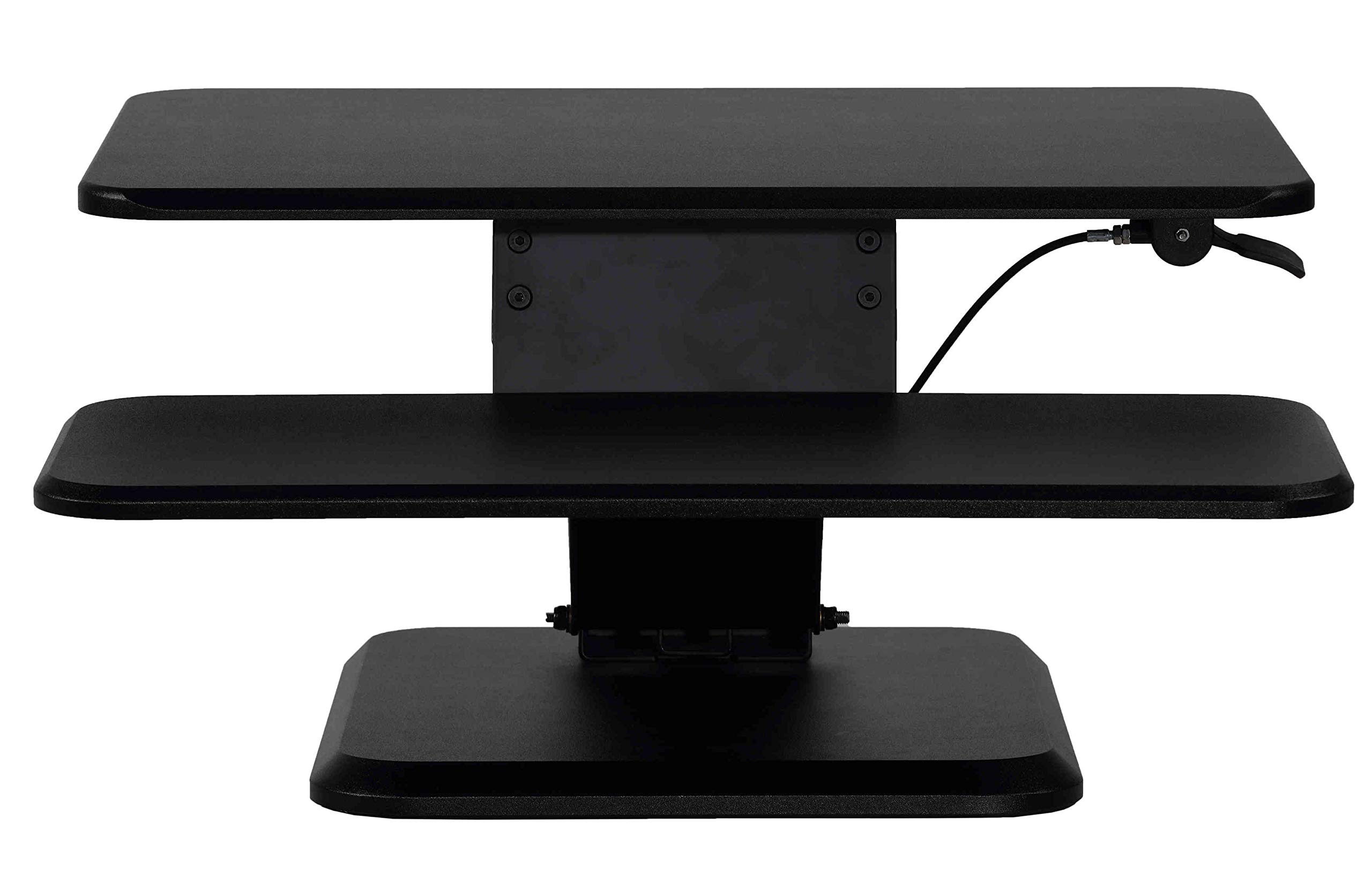 Cortesi Home Orbit Sit to Stand Adjustable Height Desktop Converter Monitor Stand - Ergonomic Workspace Solution for Office & Home, Black - Perfect for Computer, Laptop & Dual Monitor Setup