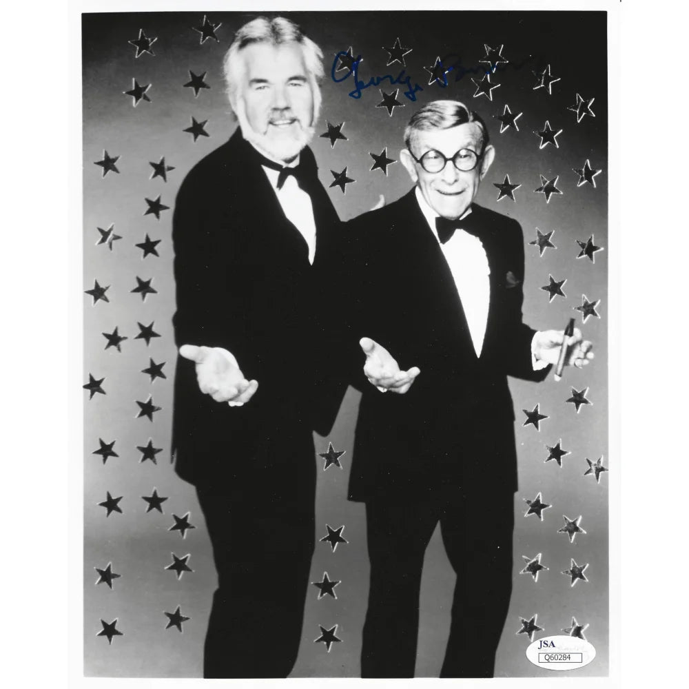 George Burns & Kenny Rogers Signed 8x10 Photo - JSA Certified Autograph - Collectible Memorabilia for Fans & Music Enthusiasts