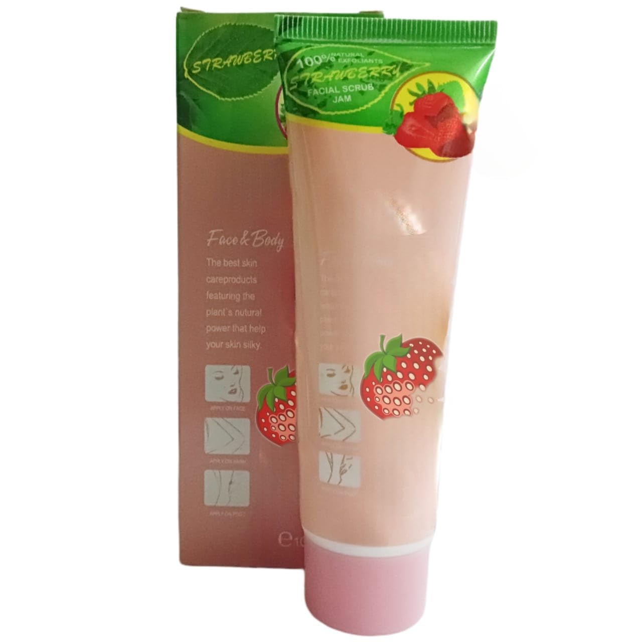 Natural Cucumber & Strawberry Face & Body Scrub Gel - 100ml (Pack of 2) | Gentle Exfoliating Cleanser for Smooth Skin | Perfect for Daily Skincare Routine & Spa Day at Home