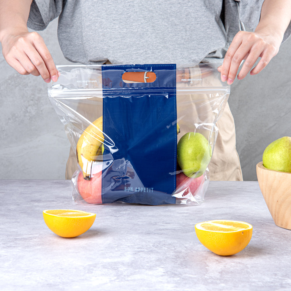 Clear Plastic Gusset Zipper Bags with Handles - 12.5