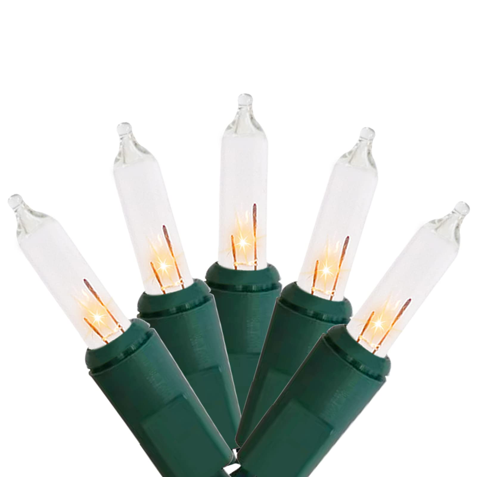 5Ft 10-Count Classic Clear Incandescent Mini Christmas String Lights with Green Wire - Warm White Multi-Sparking Bulbs for Indoor & Outdoor Holiday Decor (Non-Connectable) - Perfect for Christmas Trees, Wreaths, and Home Decoration