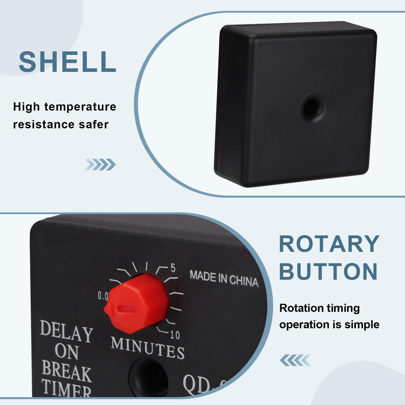 Adjustable Delay On Break Timer QD-072 (0.03-10 Min) 18-240V AC/DC - Perfect for Industrial Automation & HVAC Control Systems