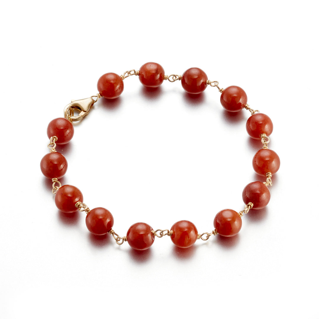 7mm Red Jade Pigtail Bracelet for Women - Natural Stone Beaded Adjustable Wrap Bracelet - Perfect for Yoga, Meditation & Boho Fashion Accessories
