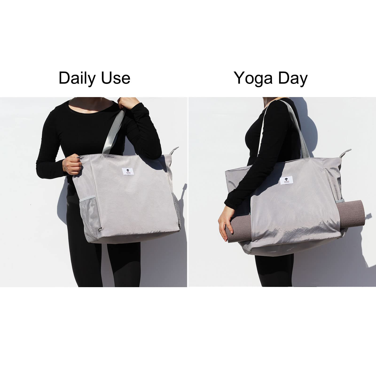 ESVAN Yoga Mat Bag - Premium Tote Carrier with Shoulder Strap for Yoga, Pilates, Gym, Travel & Beach - Perfect for Workouts, Office Commute & Fitness Accessories Storage