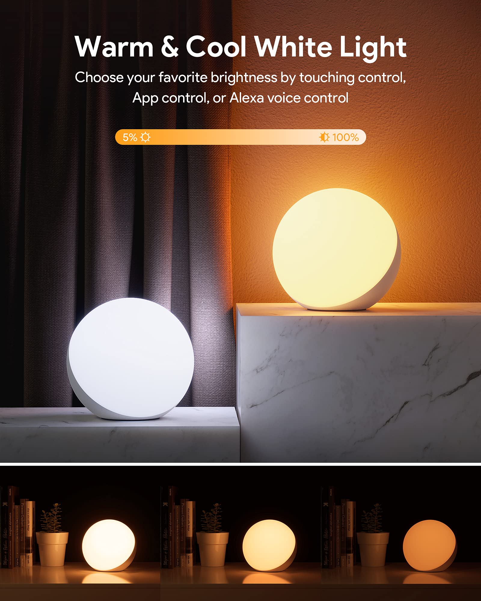 Hifree Smart Table Lamp - Dimmable LED Desk Lamp with App & Voice Control, RGB Color Changing Touch Light, Alexa Compatible Night Light for Bedroom, Office, Study Room