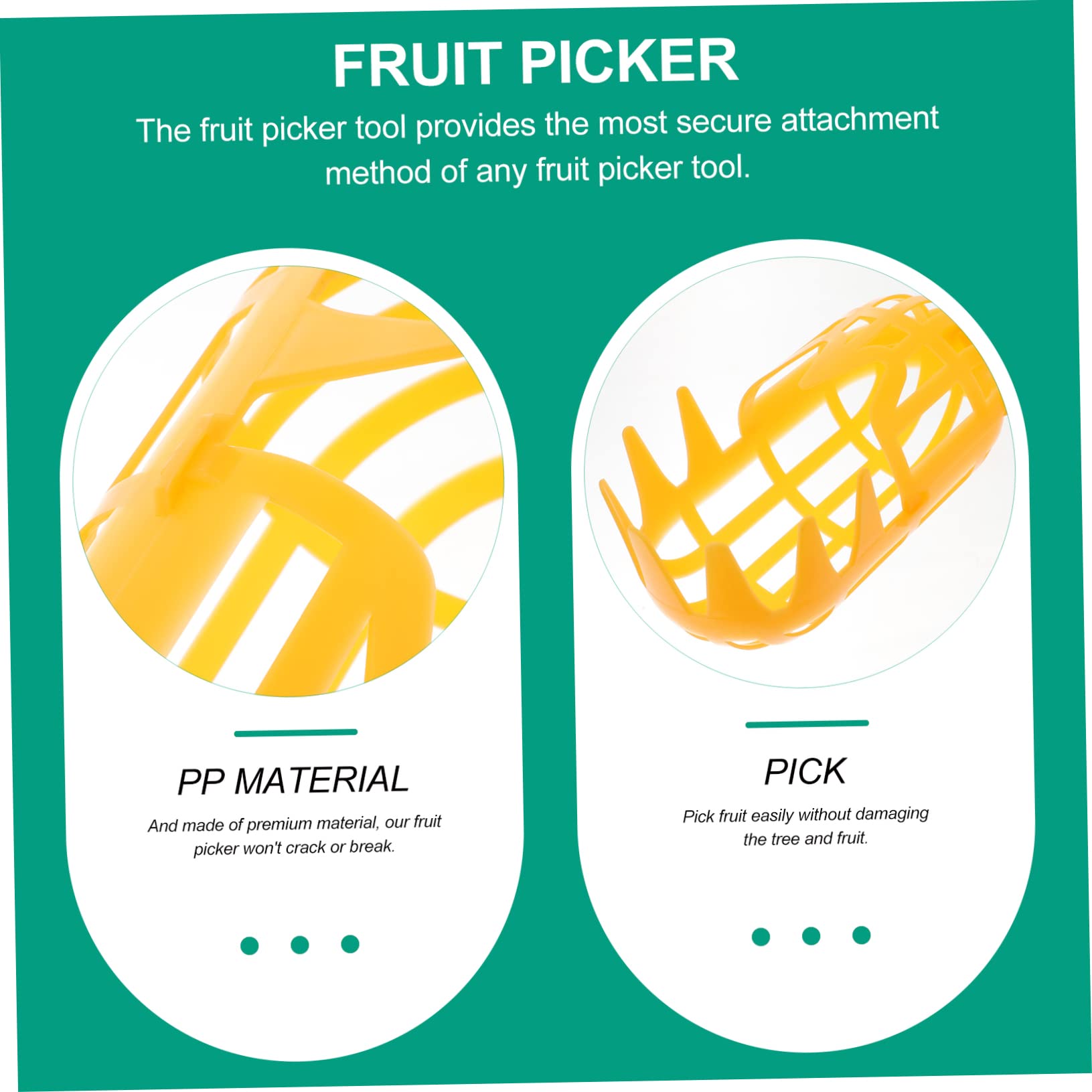 1 Pc Large Anti-Scuff Fruit Picker Basket - Long Reach Nut Gatherer for Pecan, Chestnut, Bayberry & Dates (Yellow) - Perfect for Harvesting, Gardening and Outdoor Fruit Collection