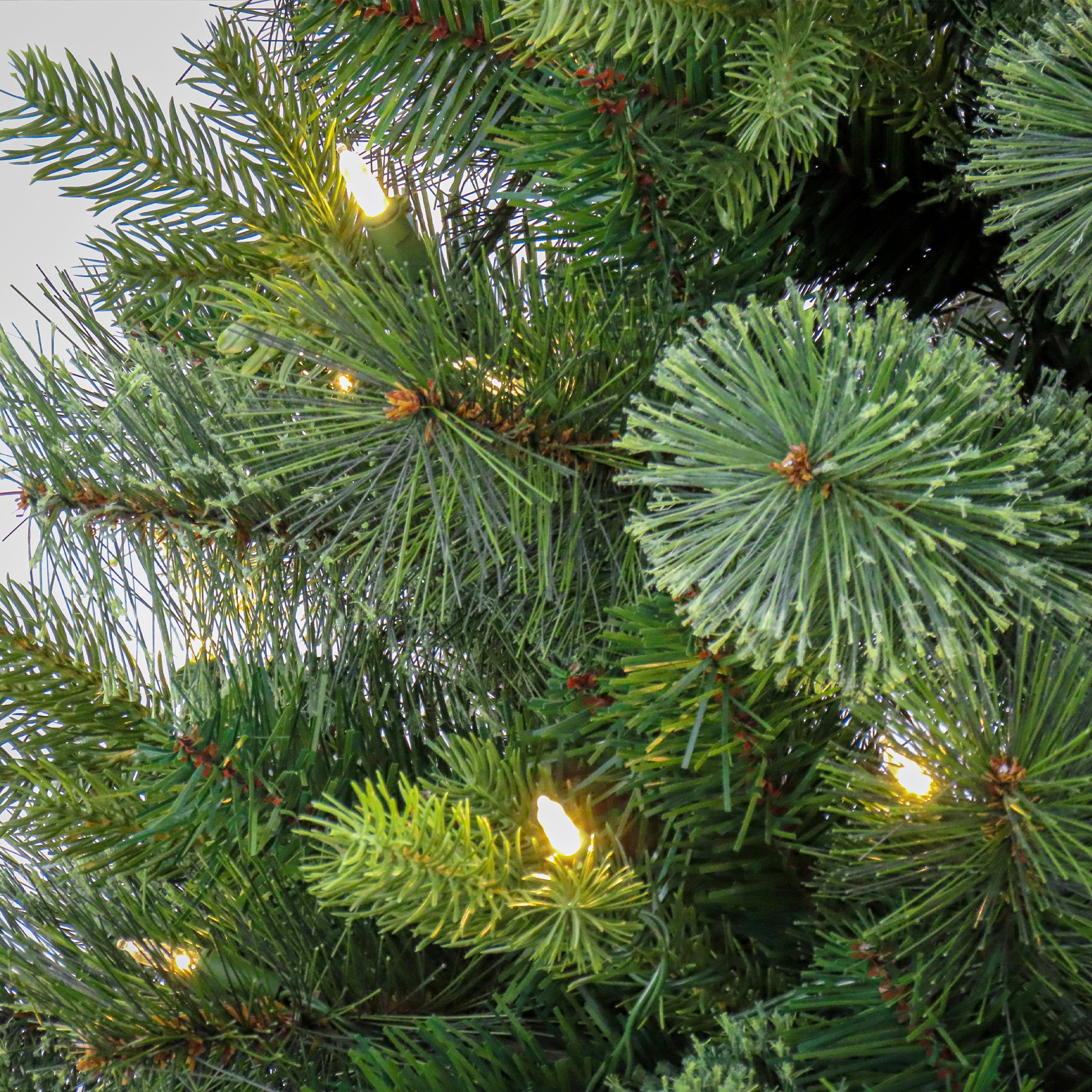 7 ft. Pre-Lit Montreal Pine Artificial Christmas Tree with Warm White LED Lights - Perfect for Home, Office, and Holiday Decorations