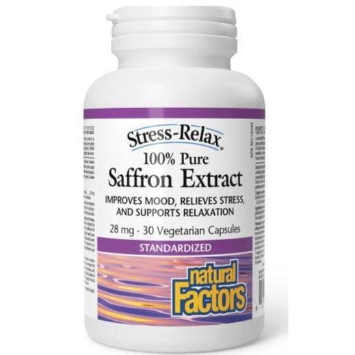 Natural Factors Saffron Extract 100% Pure Standardized for Stress Relief & Relaxation - 30 Vegetarian Capsules - Supports Mood Balance & Calmness for Daily Wellness