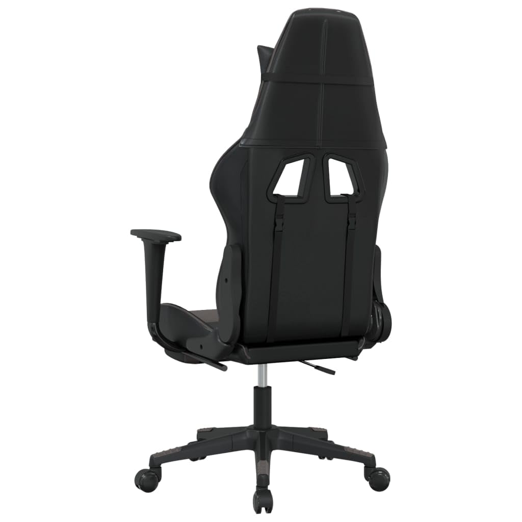 Premium Gaming Chair with Adjustable Footrest - Ergonomic Computer & Office Racing Chair - Modern Black & Gray Faux Leather for Home, Lab & Internet Cafe - Perfect for Esports, Work & Relaxation