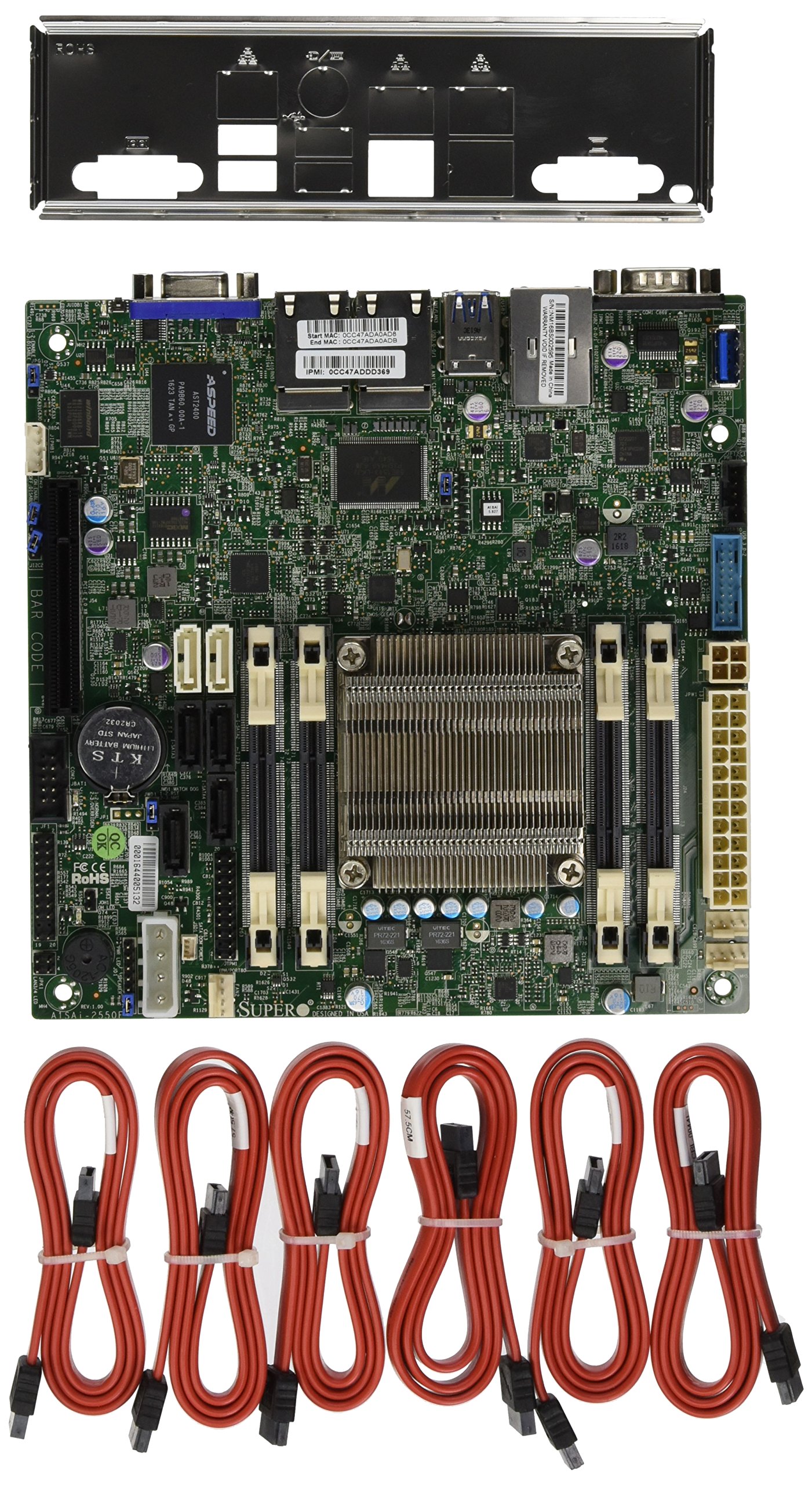 Supermicro Mini ITX A1SAI-2550F-O Motherboard with Quad Core CPU | DDR3 1333MHz | Compact Server & Home Theater PC Builds | Ideal for NAS, Firewall & Small Business Solutions