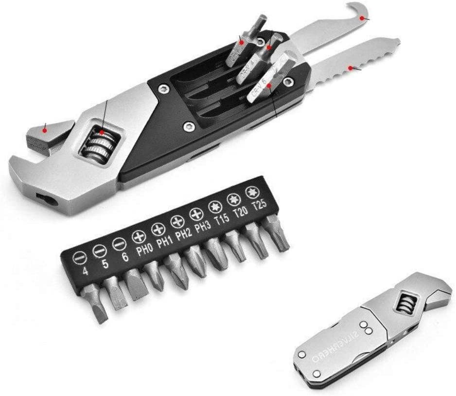 **Adjustable Foldable Multi-Tool Wrench with Screwdriver - Portable EDC Camping Gadget for Outdoor Survival, Hiking & DIY Repairs - Perfect Gift for Campers & Handymen**