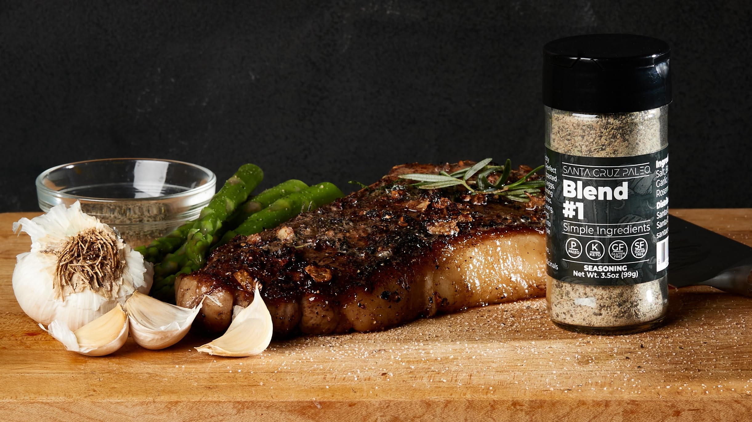 Santa Cruz Paleo Seasoning (Blend #1) - Gluten Free, Keto, Sugar Free, Paleo-Friendly Spice Mix with Rosemary, Sea Salt, Garlic & Black Pepper - All-Purpose Seasoning for Cooking, Grilling & Roasting - 3.5 oz (Perfect for Meat, Vegetables & Healthy Meal Prep)