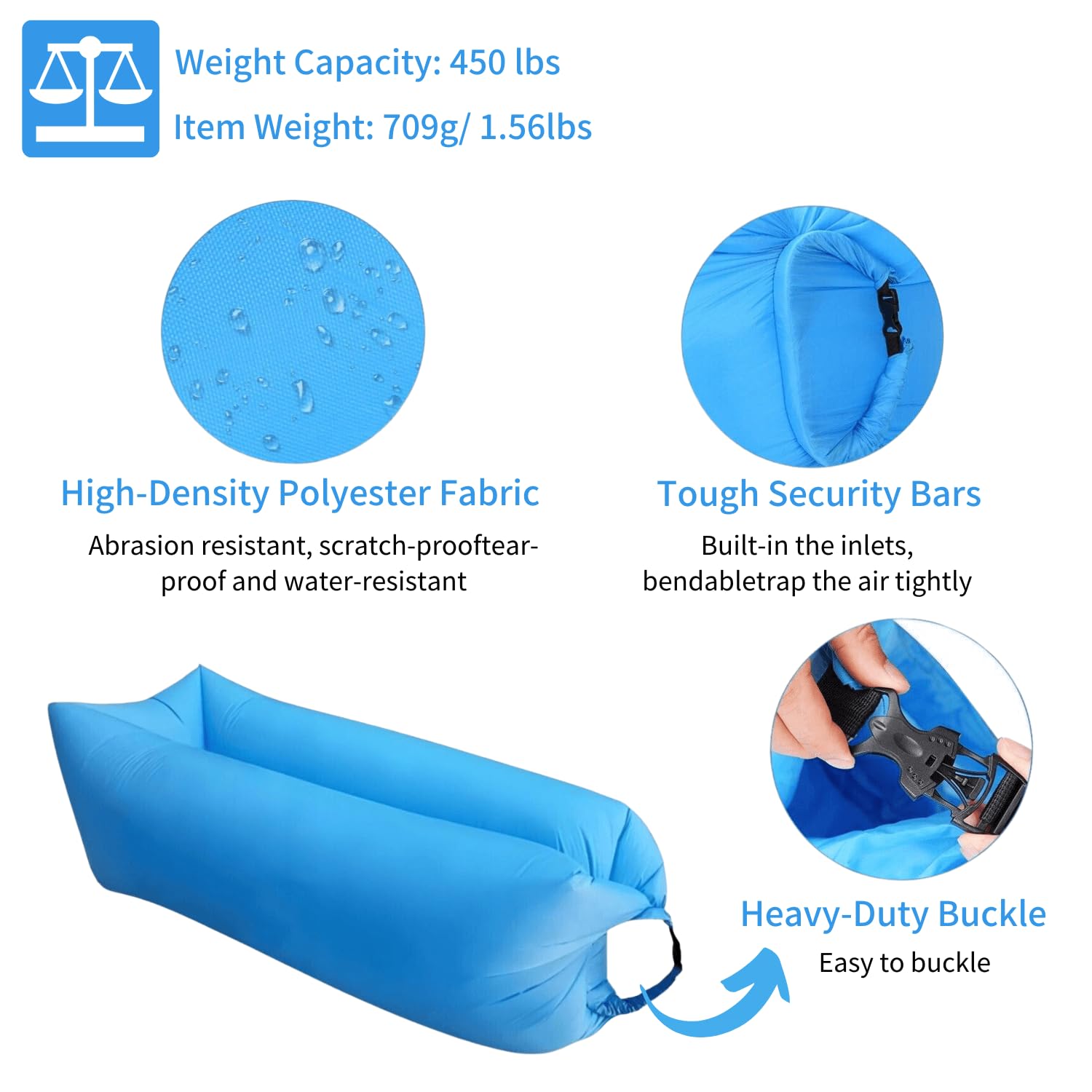 **Inflatable Lounger Air Sofa Hammock - Portable Camping Couch, Waterproof & Anti-Leak, Lightweight for Outdoor, Beach, Hiking - Perfect for Picnics, Backyard Relaxing & Travel**