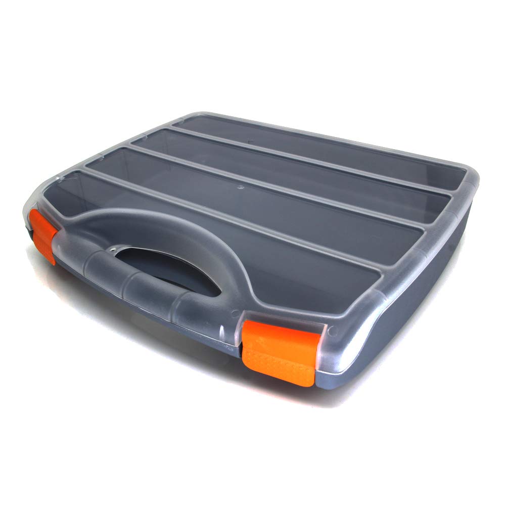Utoolmart 15 x 12.2 x 2.8 Inches Translucent Plastic Tool Box Organizer - Hardware Storage for Screws, Bolts, Nuts - Perfect for Garage, Workshop & DIY Projects