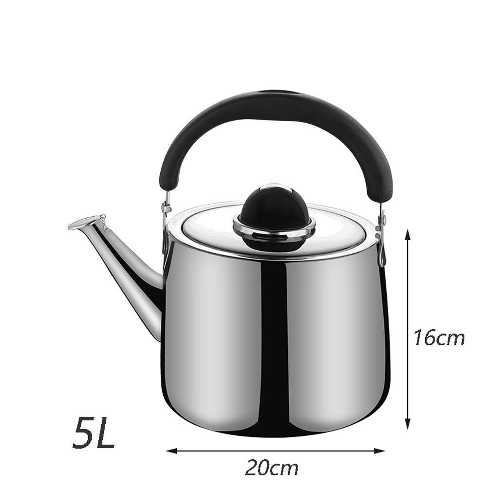 Premium Stainless Steel Whistling Tea Kettle - 2.5L Large Capacity Stovetop Teapot with Ergonomic Handle for Coffee & Tea Brewing - Perfect for Home Kitchen, Camping & Office Use