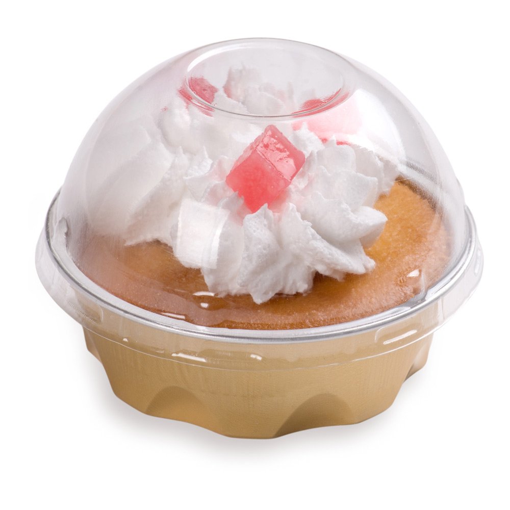 100-Pack 3.4oz Disposable Ramekins with Dome Lids - Gold Aluminum Oven-Safe Baking Cups for Creme Brulee, Cupcakes & Muffins | Freezer & Oven Ready | Perfect for Restaurants, Catering & Home Baking