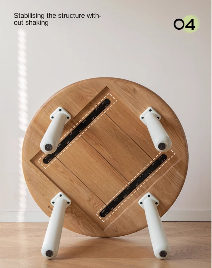Oak Solid Wood Modern Round Dining Table - Elegant & Durable for Home, Office, and Conference Room Meetings