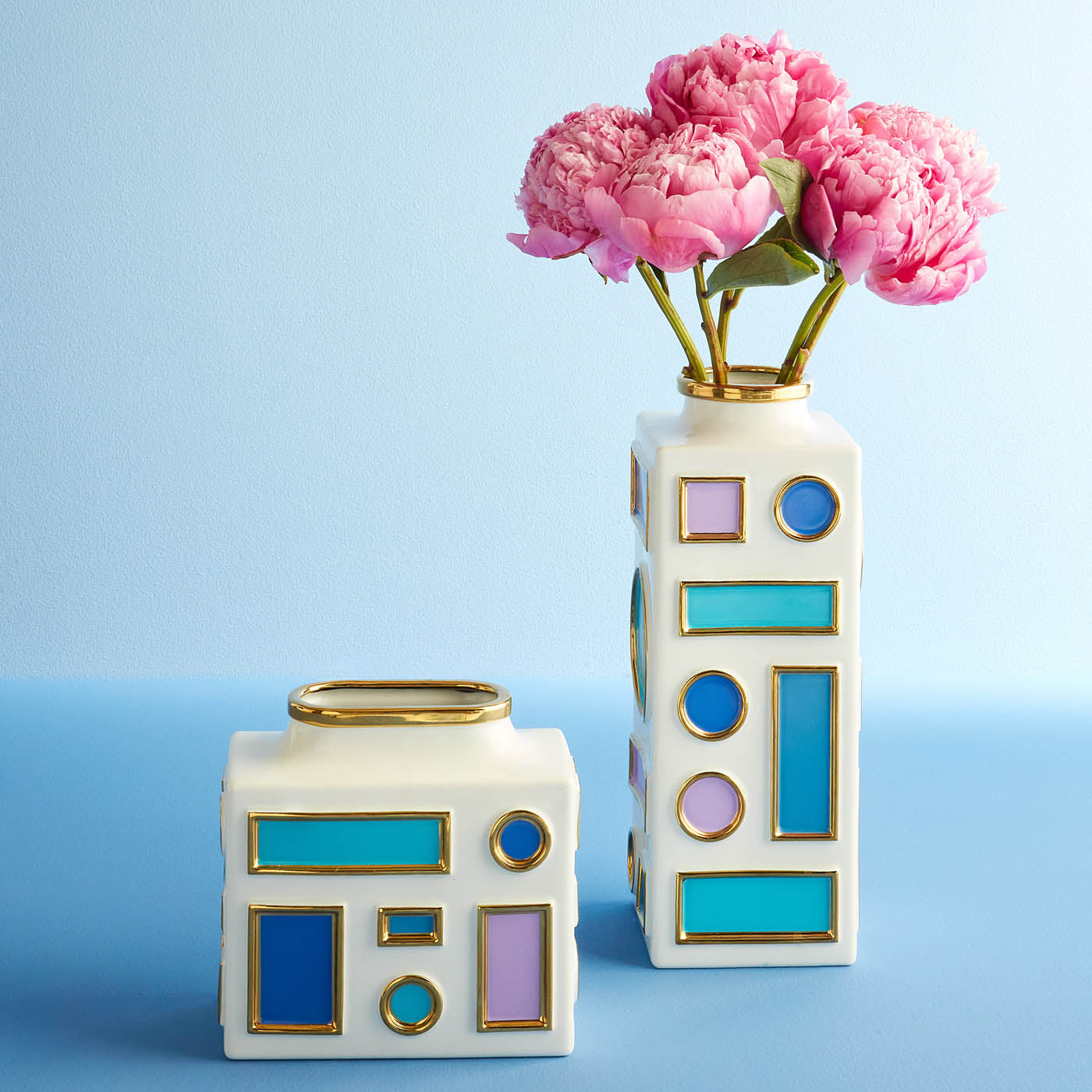 Emilio Low Vase - Modern Ceramic Flower Vase for Home Decor, Wedding Centerpieces & Tabletop Display