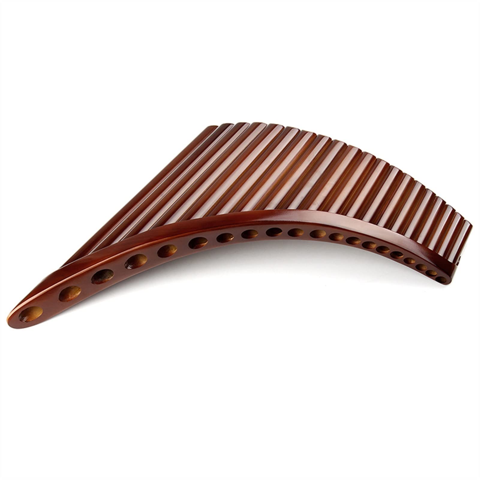 Handmade 20-Pipe Pan Flute in E Key - Brown Wooden Wind Instrument for Meditation, Yoga & Relaxation | Traditional Musical Gift for Beginners & Professionals