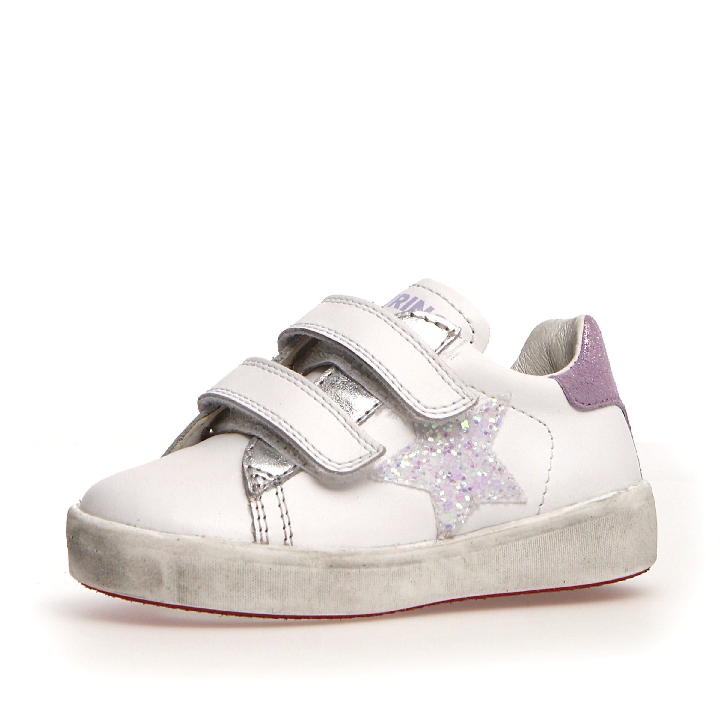 Naturino Annie VL Sneakers for Girls - White, Silver, Lilac | Comfortable & Stylish Kids Shoes for School, Play & Everyday Wear