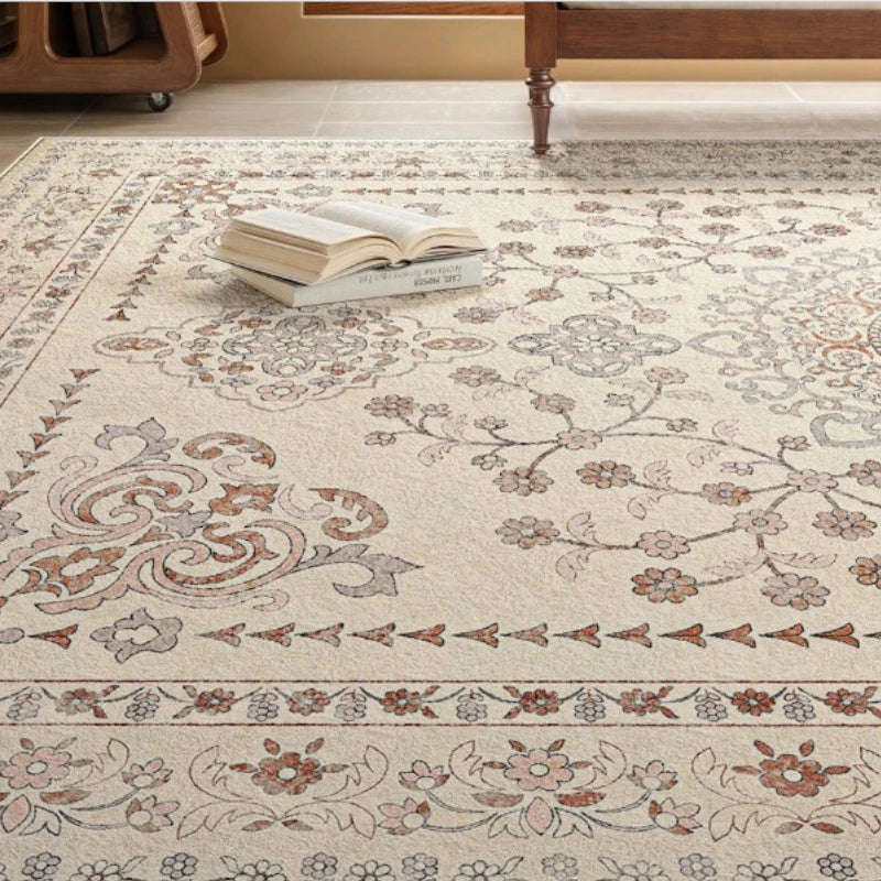 Adley Persian Faux Wool Waterproof Area Rug - Non-Slip Soft Living Room Rug for Bedroom, Dining Room, and Home Decor