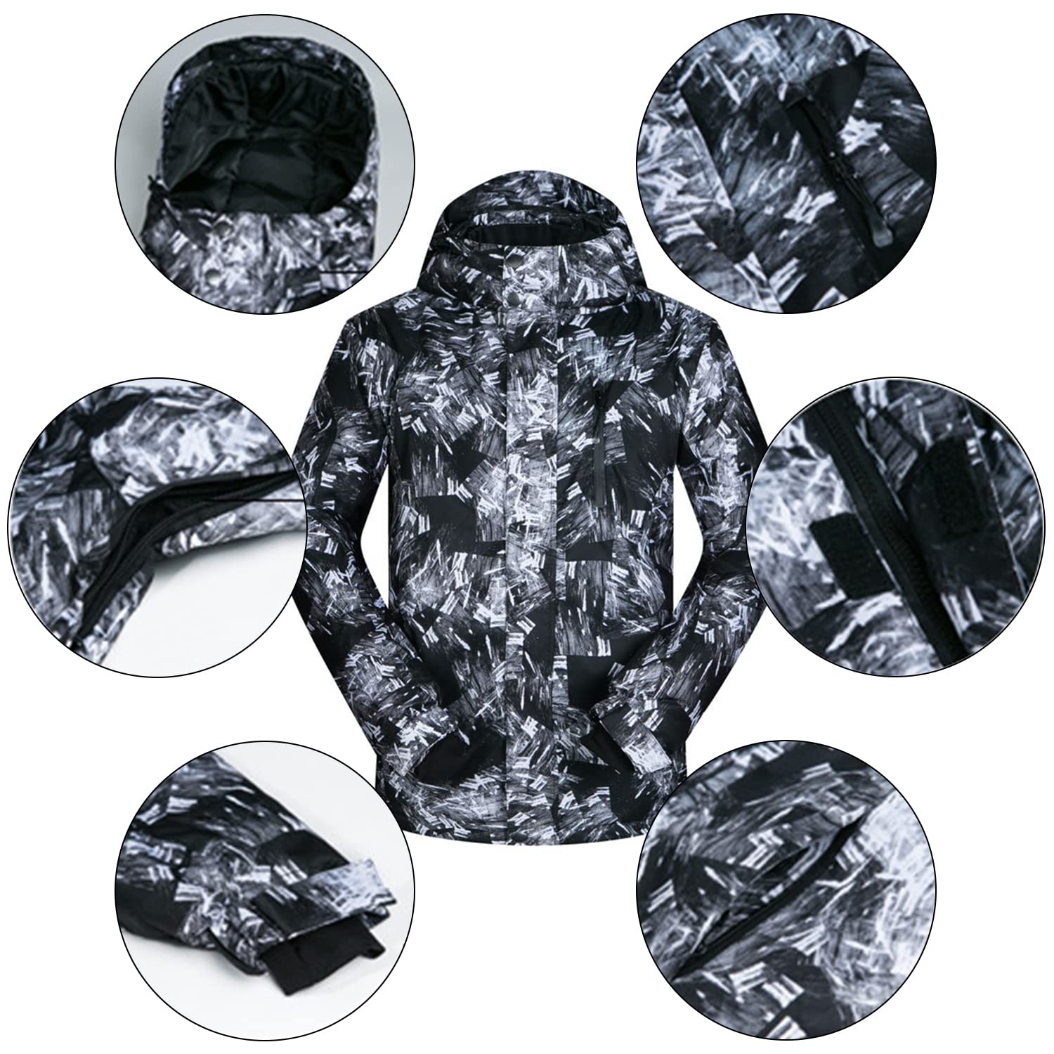**Men's Waterproof Ski Jacket & Pants Set - Windproof Winter Snowsuit with Hood for Skiing & Snowboarding - Perfect for Cold Weather & Outdoor Adventures**