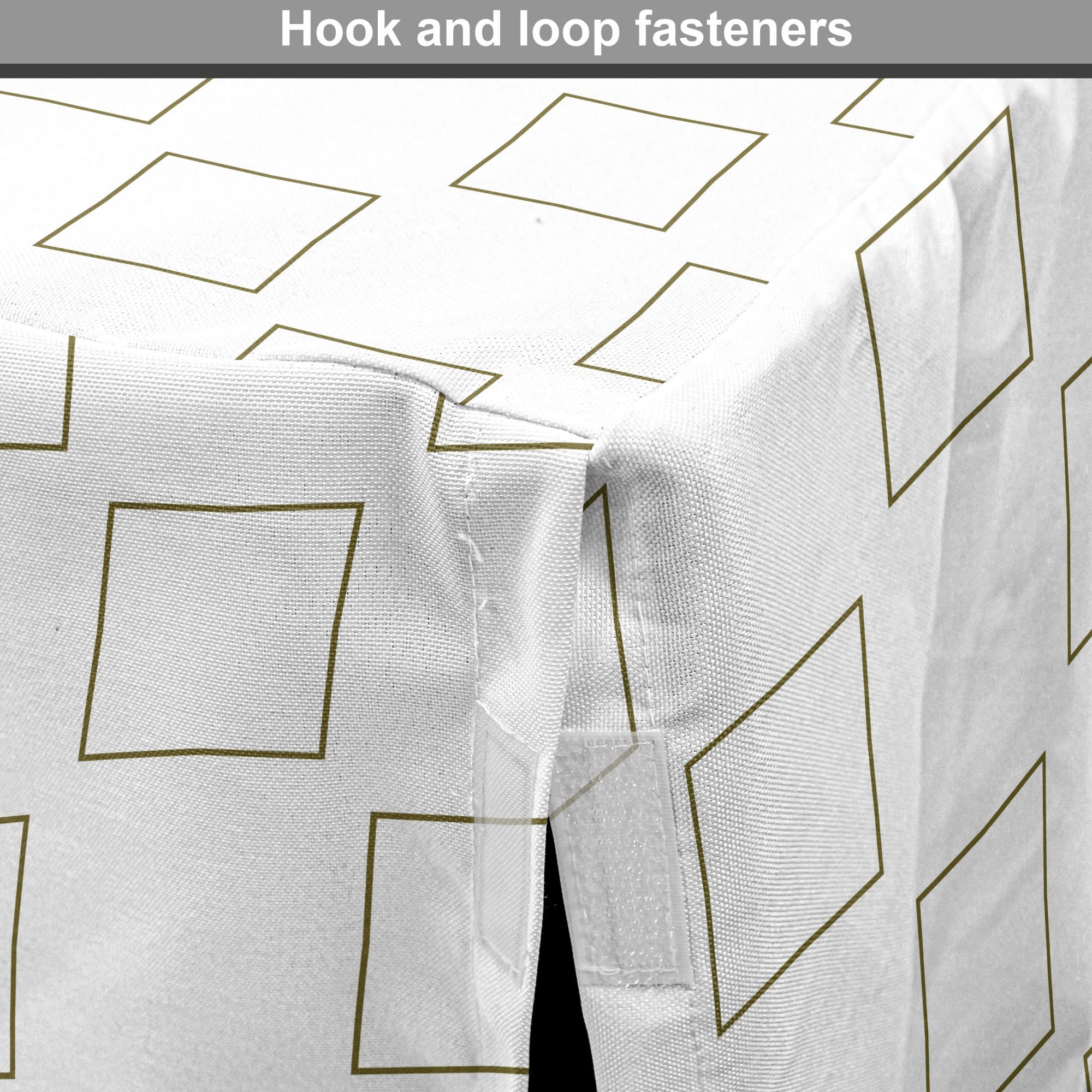 Ambesonne Minimalist Dog Crate Cover - Geometric Curved Squares Pattern Pet Kennel Cover for Medium Dogs & Cats, 24 Inch, White Dust - Perfect for Living Room, Bedroom & Home Decor