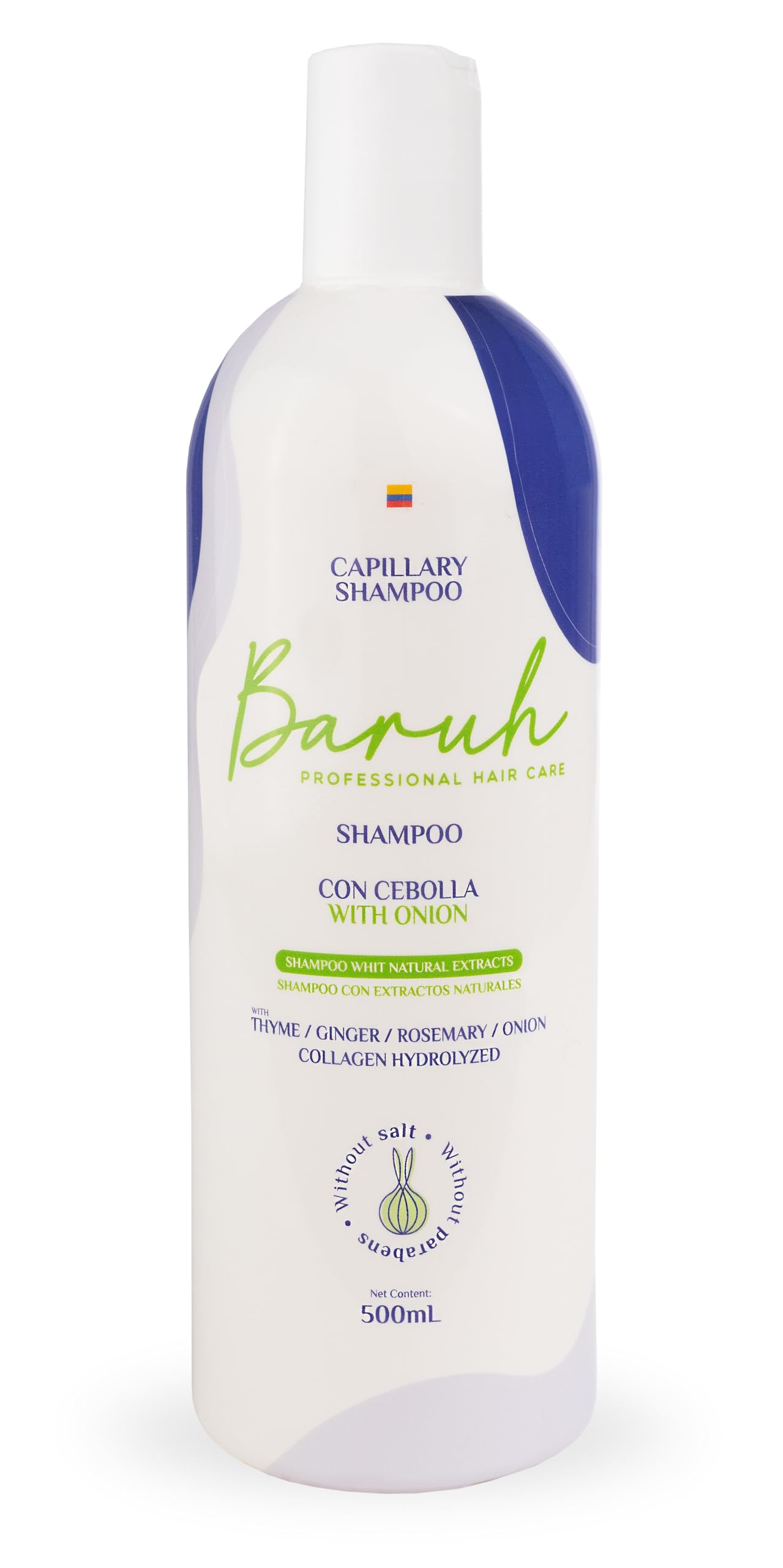 Organic Red Onion & Rosemary Hair Growth Shampoo with Thyme, Ginger & Hydrolyzed Collagen - Natural Treatment for Thicker, Healthier Hair (500ml, 16.9 Fl Oz) - Perfect for Daily Hair Care & Scalp Nourishment