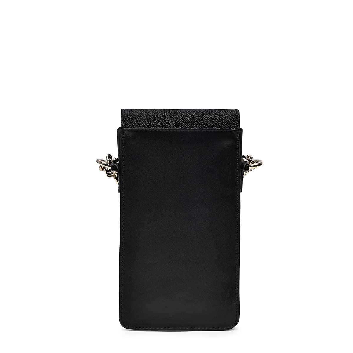 Genuine Stingray Leather Women's Phone Pouch - Black BOD38MA by Cuadra | Luxury Crossbody Cell Phone Holder for Everyday Use & Special Occasions