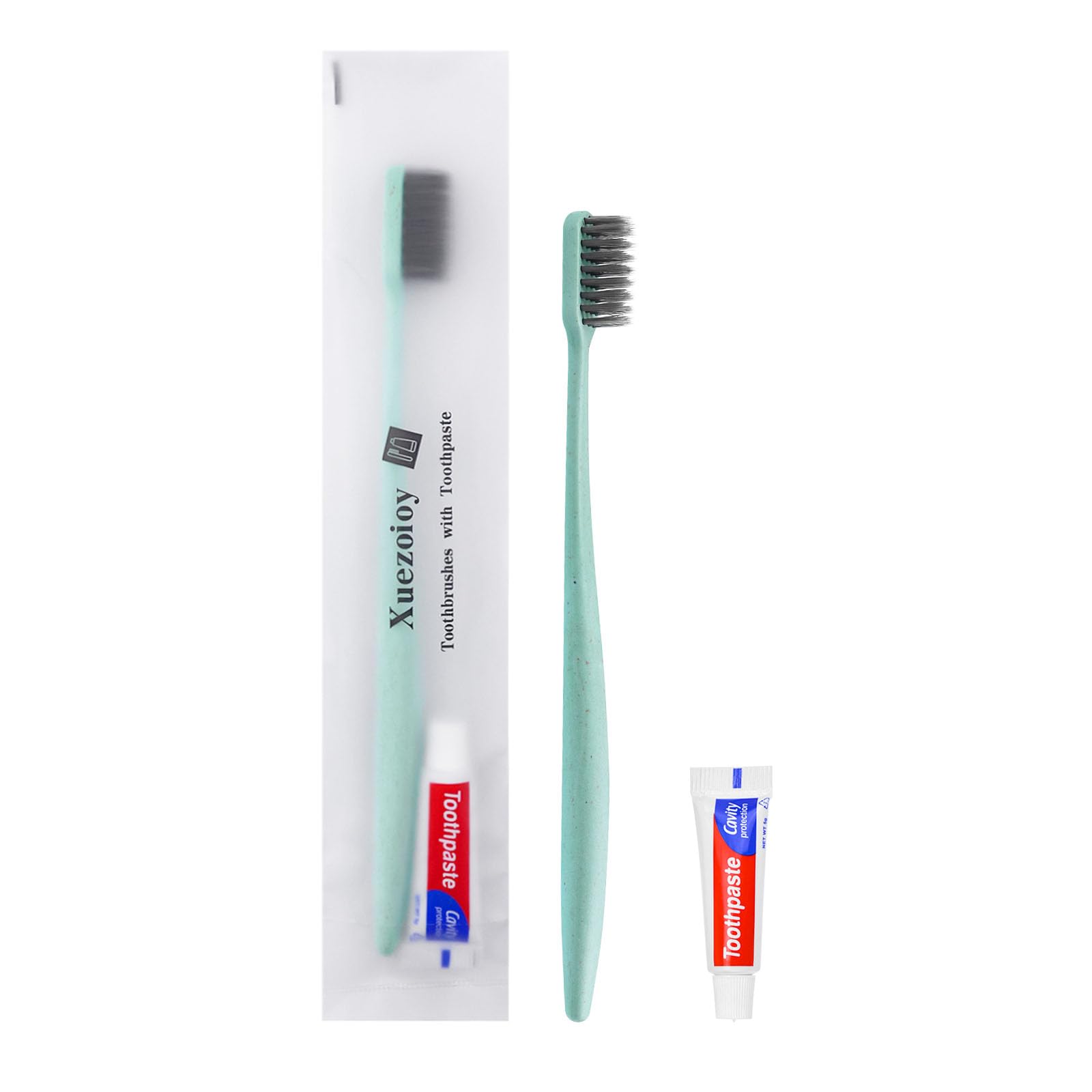 100 Pack Eco-Friendly Disposable Toothbrushes with Toothpaste - Individually Wrapped Travel Toothbrush Kit for Adults | Bulk Dental Care Supplies for Travel, Hotels, Nursing Homes, Homeless Shelters & Charity Donations