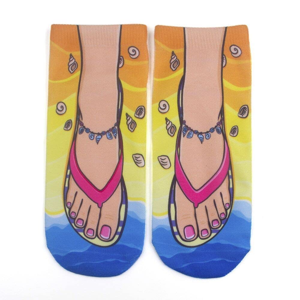 Breathable No-Show Socks for Women & Men - 3D Printed Funny Pattern Cushioned Boat Socks - Comfortable Work & Casual Wear - Perfect for Office, Gym, and Daily Use