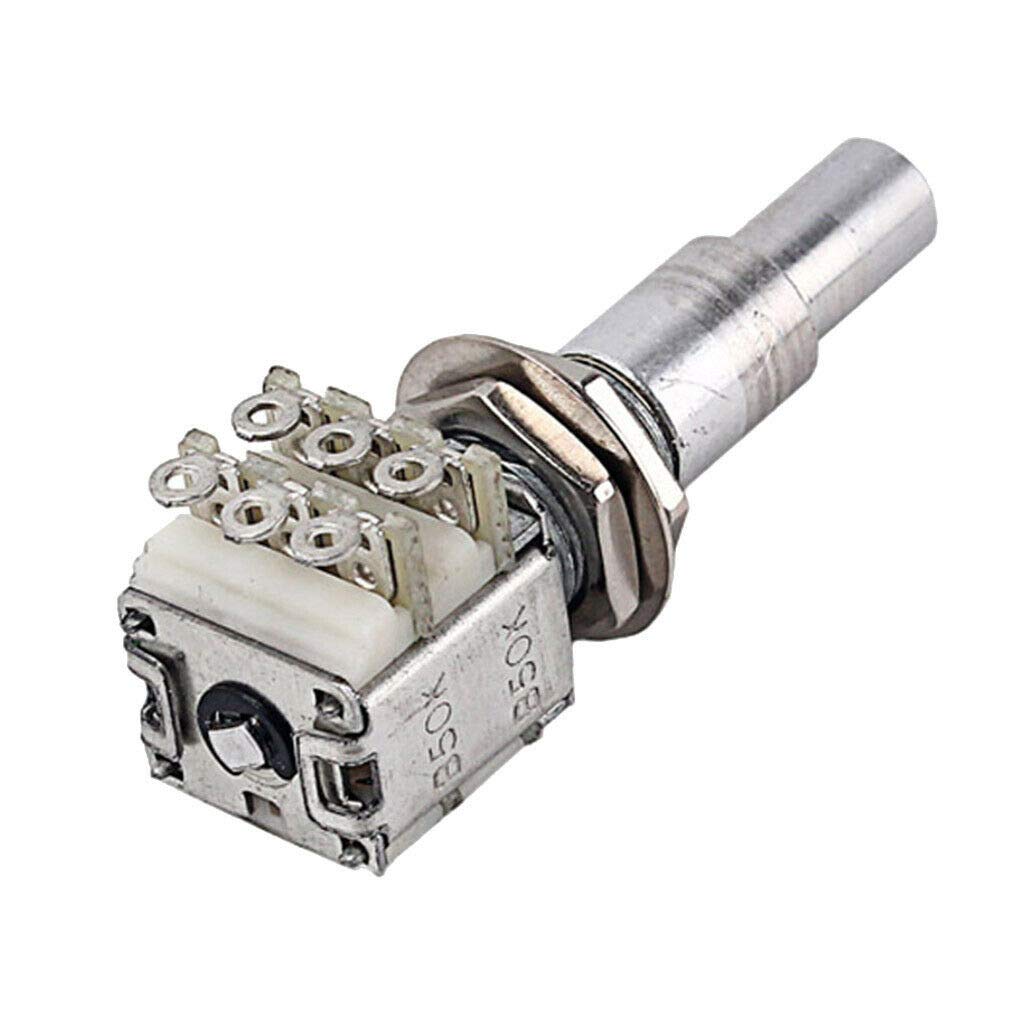 Premium B50K Dual Concentric Potentiometer for Guitar - High-Grade Metal Mini Volume/Tone Control Knob - Perfect for Electric Guitar Upgrades & DIY Repairs