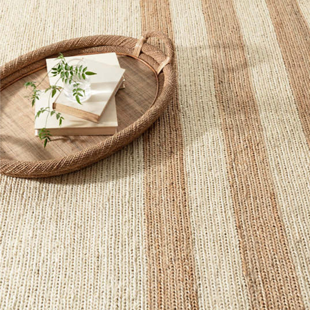 Dash & Albert Ipswich Natural Woven Jute Rug - Eco-Friendly Handmade Area Rug for Living Room, Bedroom & Outdoor Use