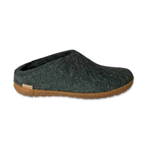 Glerups Rubber Sole Slip On Wool Slippers for Men & Women - Comfortable Indoor/Outdoor House Shoes for Relaxation & Warmth