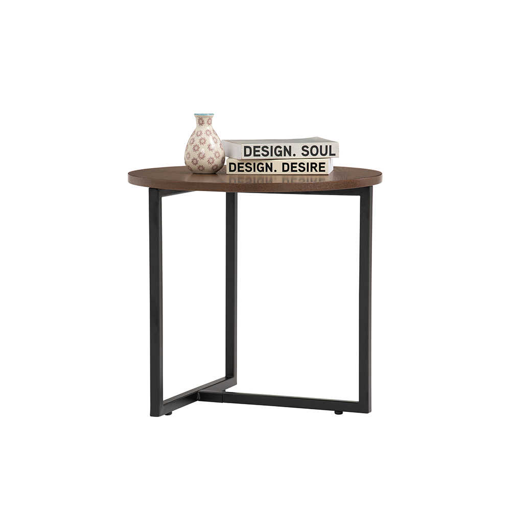 Modern Walnut Aspen Side Table - Nightstand, End Table for Living Room, Bedroom & Office - Solid Wood Accent Furniture with Minimalist Design